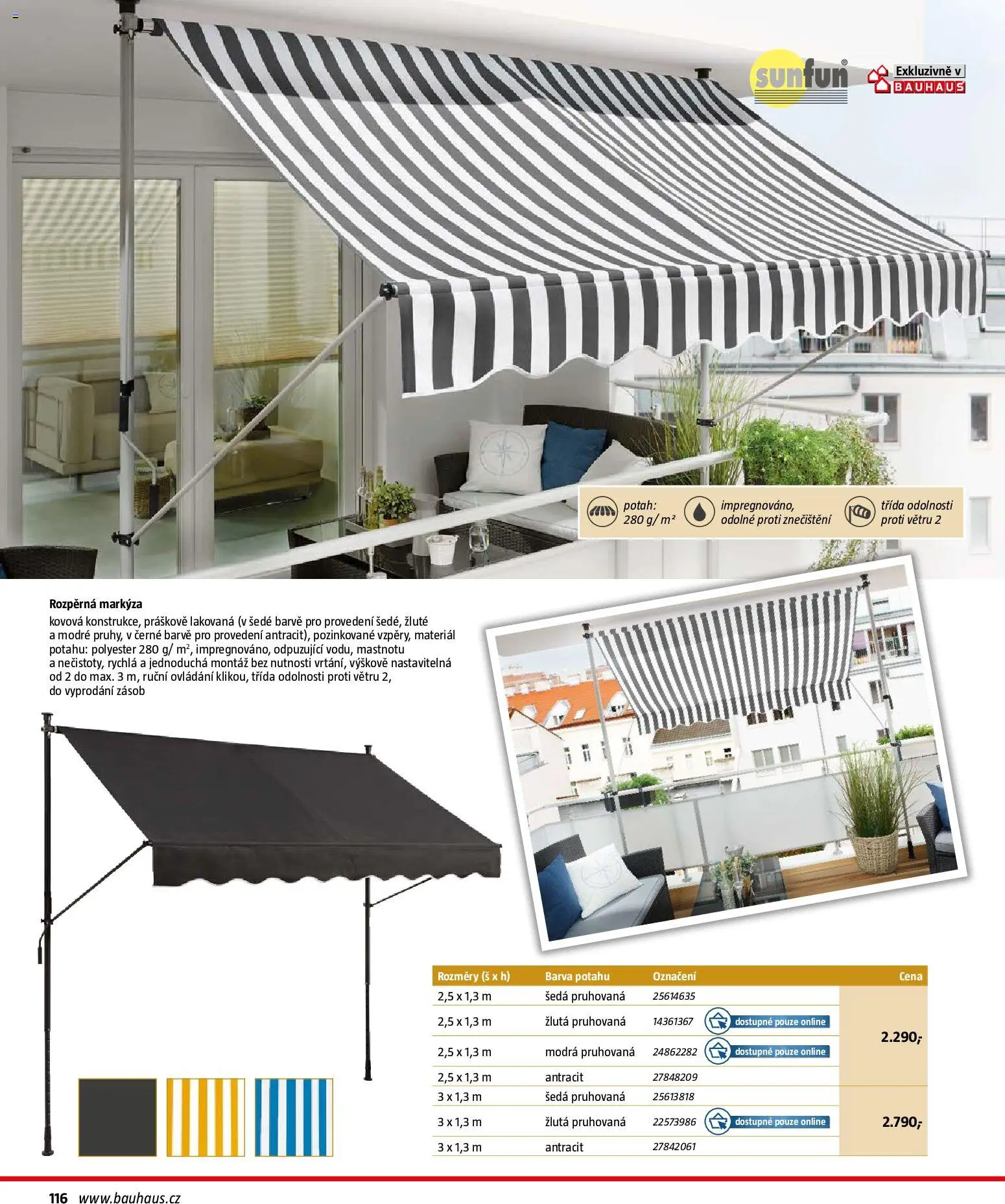 Bauhaus katalog Záhradní nábytek od 08.04.2026 | Strana: 116 | Produkty: Markýza