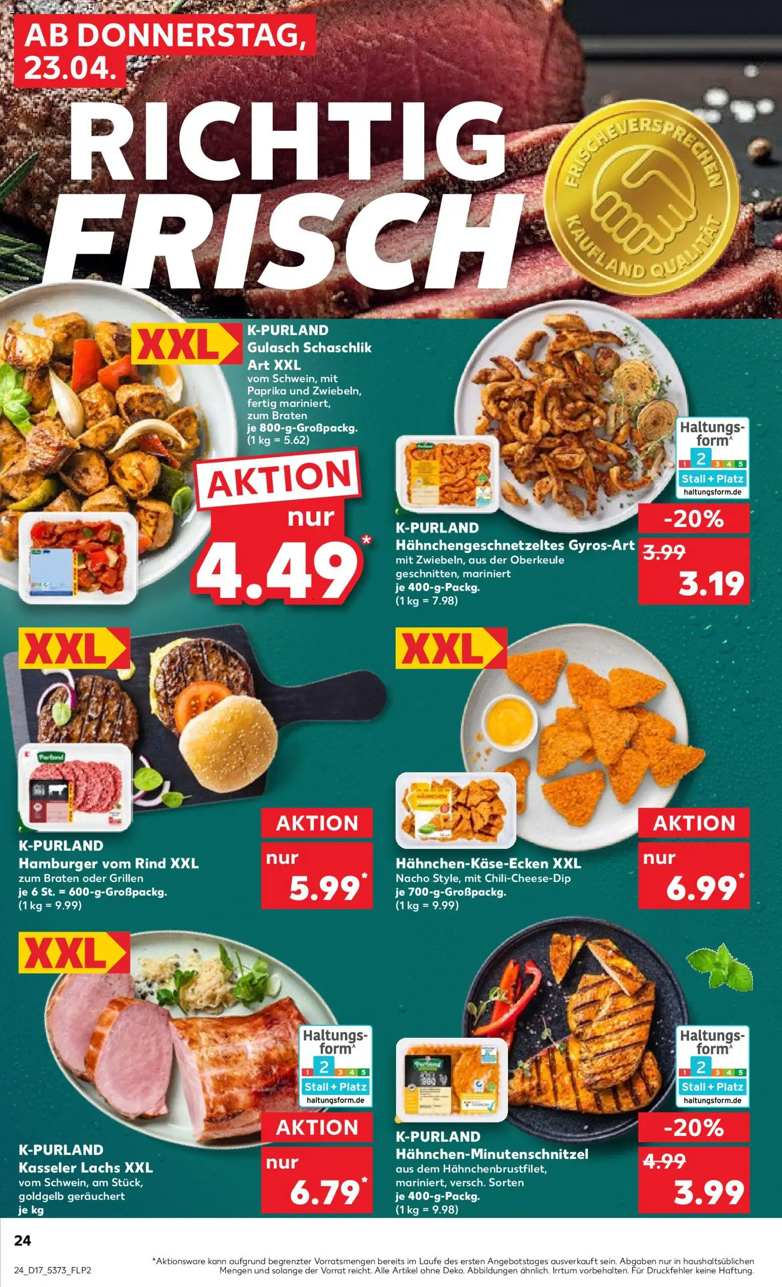 Kaufland Prospekt Hamburg	 – gültig ab 23.04.2026 | Seite: 24 | Produkte: Lachs, Paprika, Gulasch, Griller
