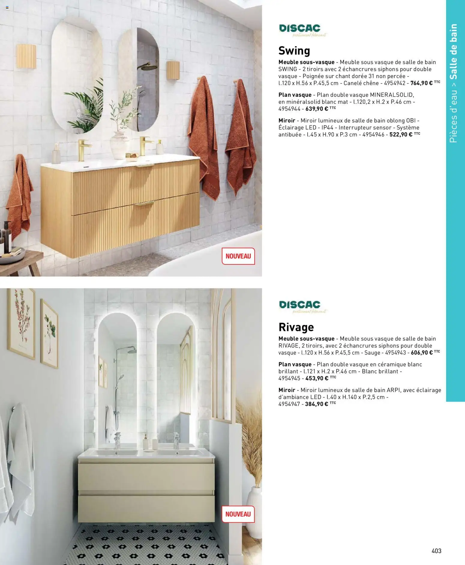 {H1} | Page: 403 | Produits: Meuble, Interrupteur, Tiroirs, Miroir