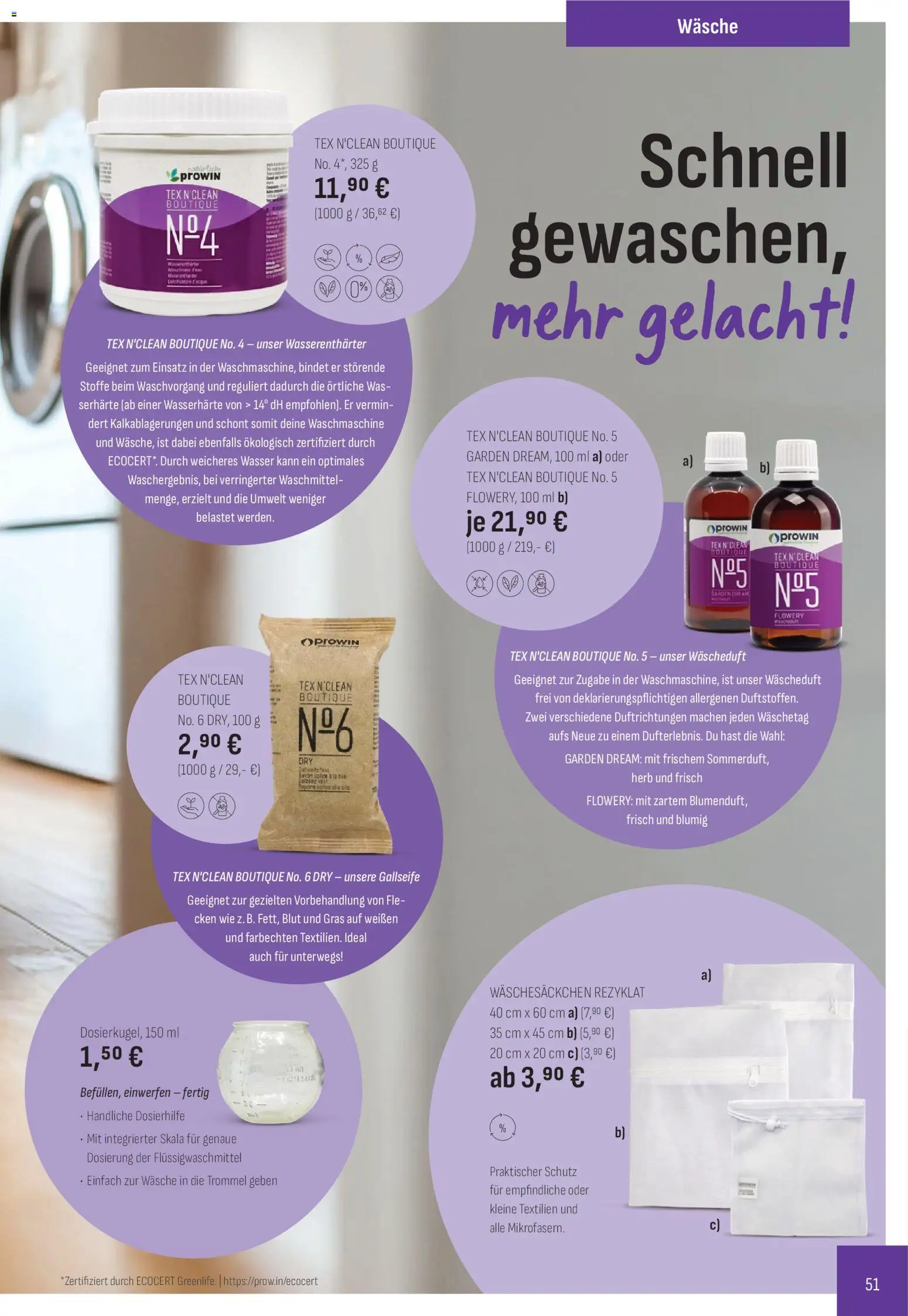 Katalog ProWin Januar/Juni 2026 – gültig ab 01.01.2026 | Seite: 51 | Produkte: Waschmaschine, Wasser, Waschmittel