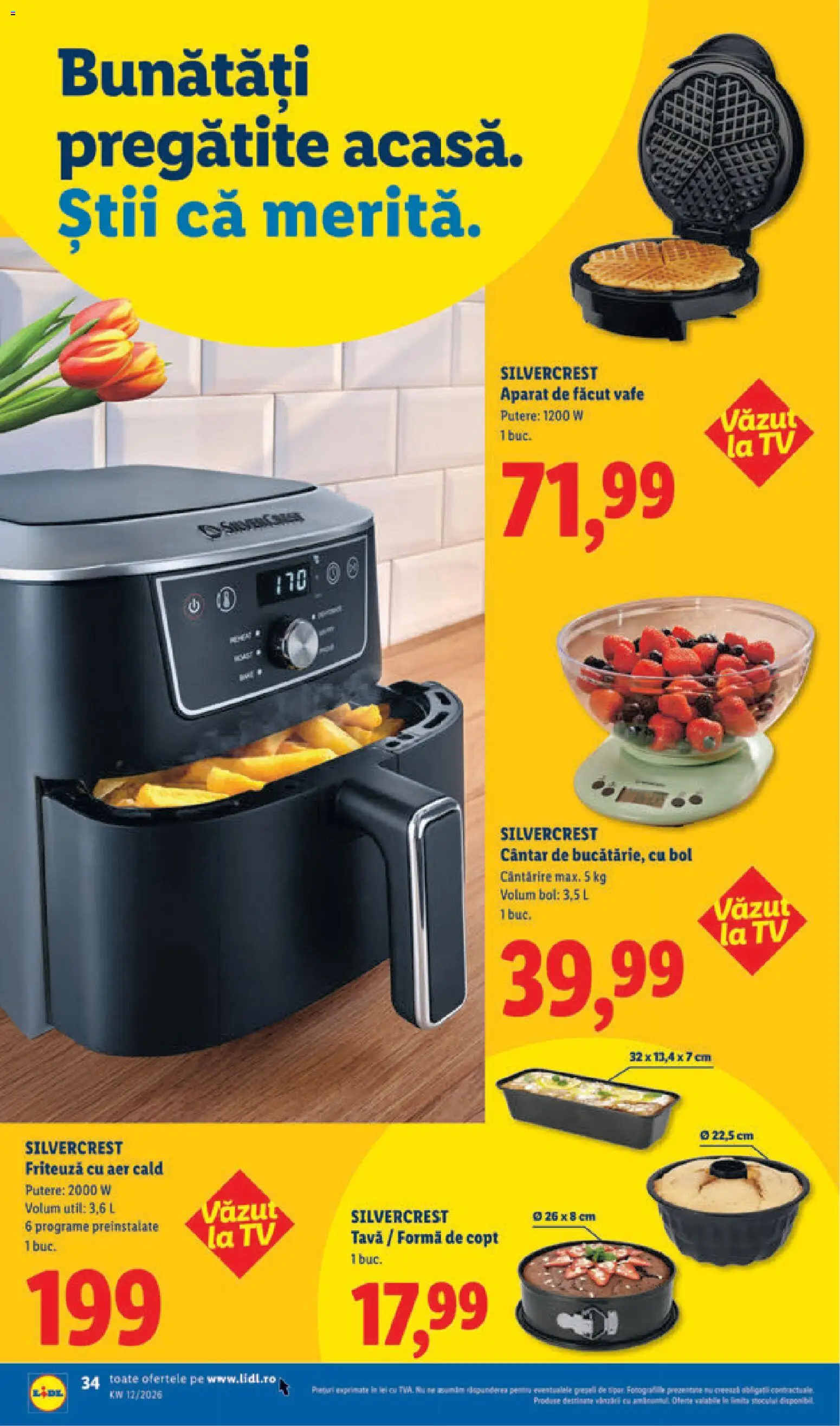 Noul catalog Lidl – valabil de la 16.03.2026 | Pagină: 34 | Produse: Ginseng, Bol, Friteuză, Cântar