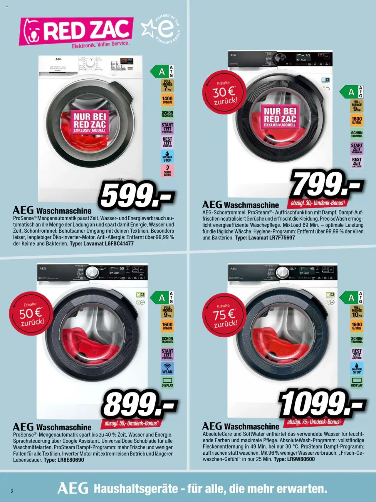RED ZAC Besser Trocken Als Nass gültig ab 20.10.2025 | Seite: 2 | Produkte: Wasser, Waschmaschine