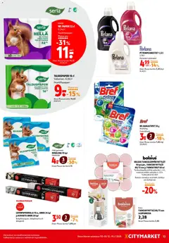 K-Citymarket-mainoslehti voimassa 12.02.2026 alkaen | Sivu: 13 | Tuotteet: Leivinpaperi, Hella, Nenäliina