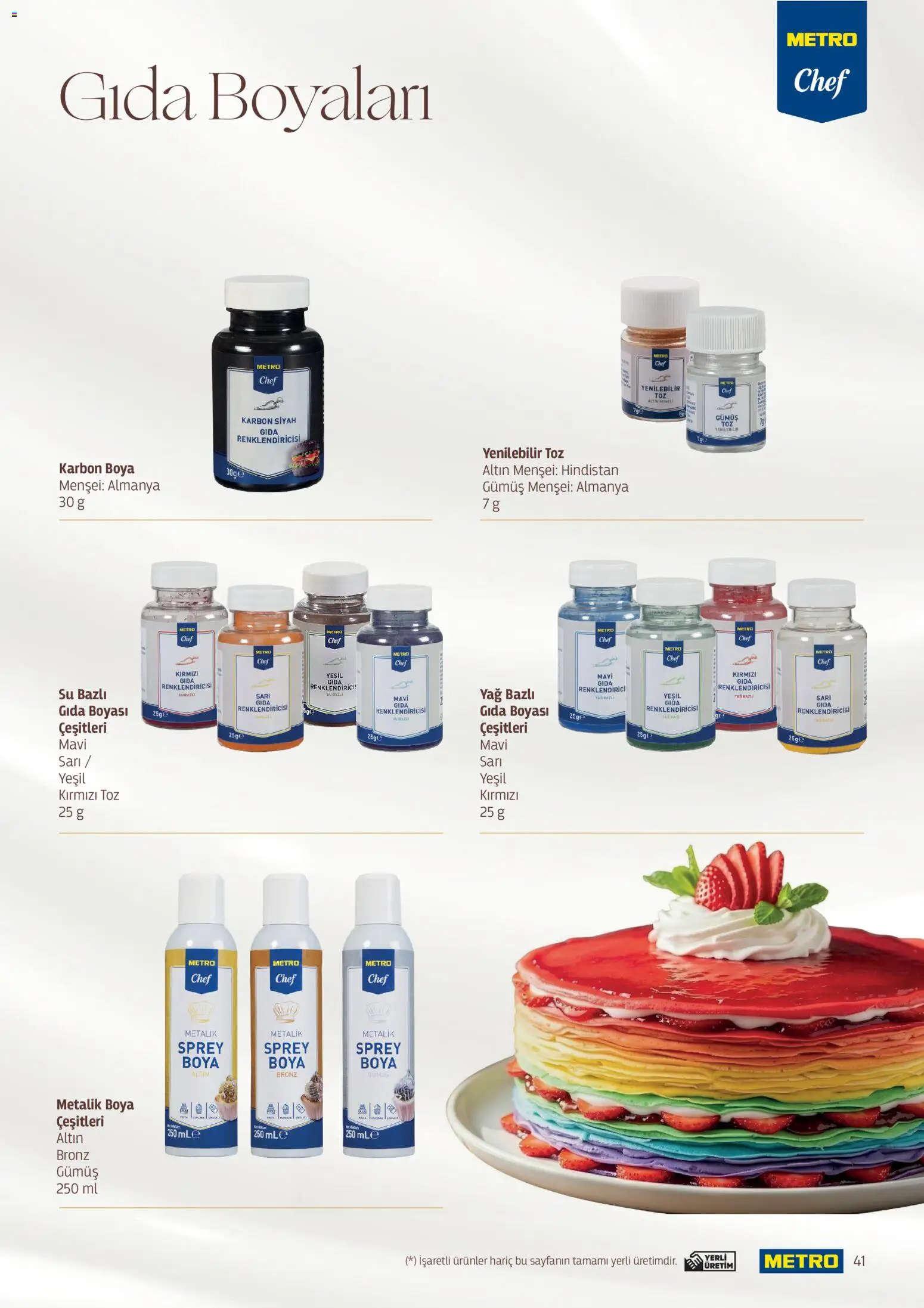 Metro - Pastacılık Kataloğu - 06.04.2026 tarihinden itibaren geçerlidir | Sayfa: 41 | Ürünler: Yağ, Su