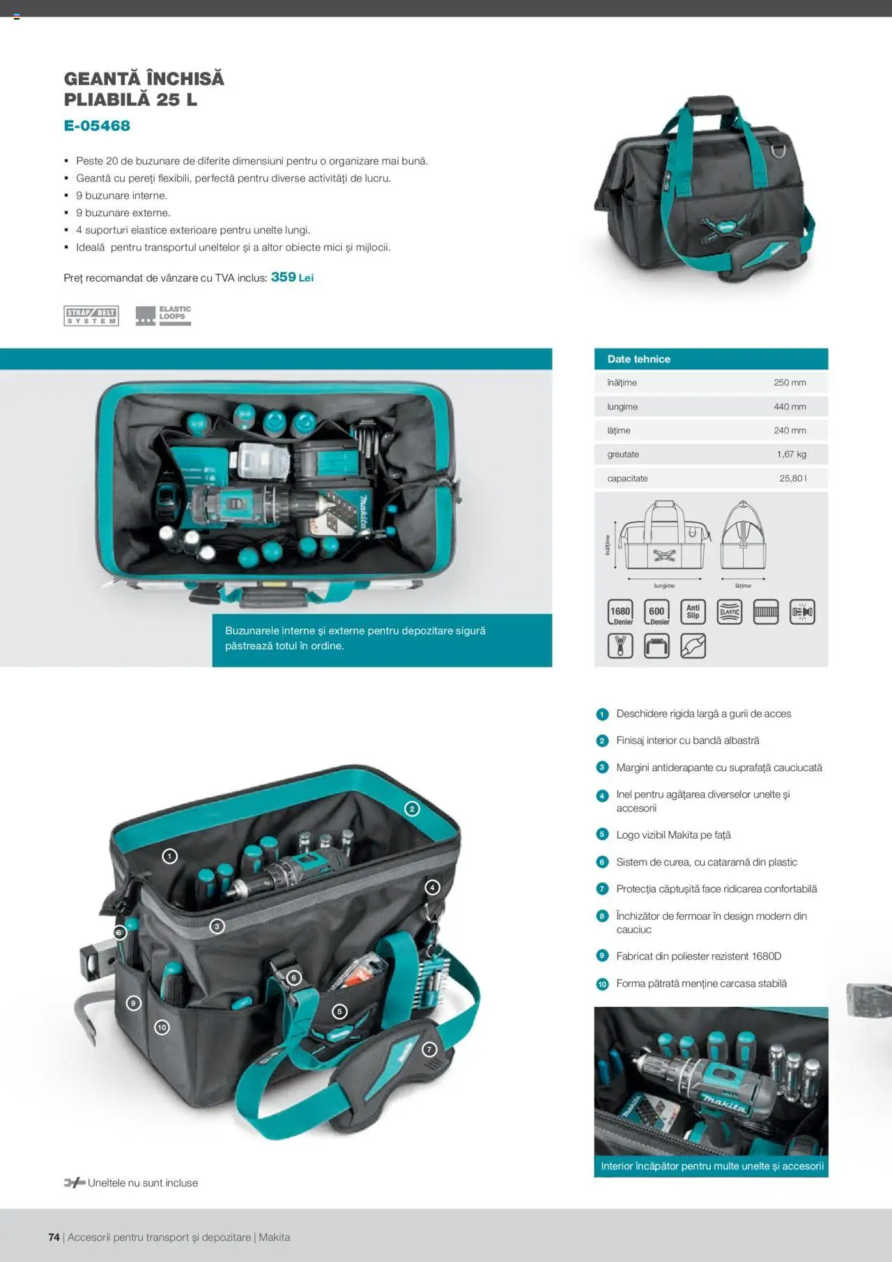 Makita catalog - Accesorii pentru transport si depozitare   – valabil de la 06.09.2021 | Pagină: 74