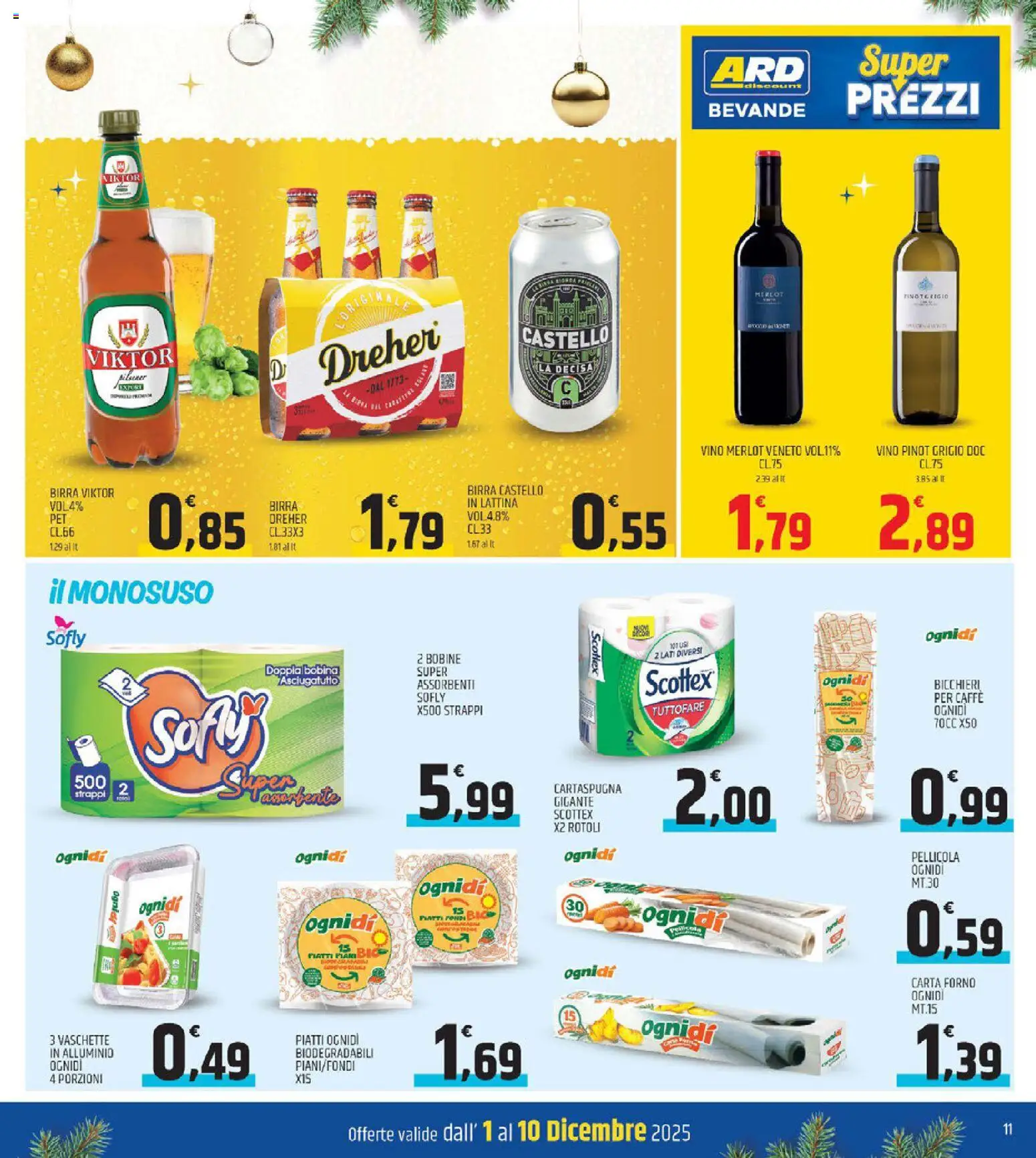 Volantino ARD Discount del 01.12.2025 | Pagina: 11 | Prodotti: Birra, Forno, Pellicola, Vaschette
