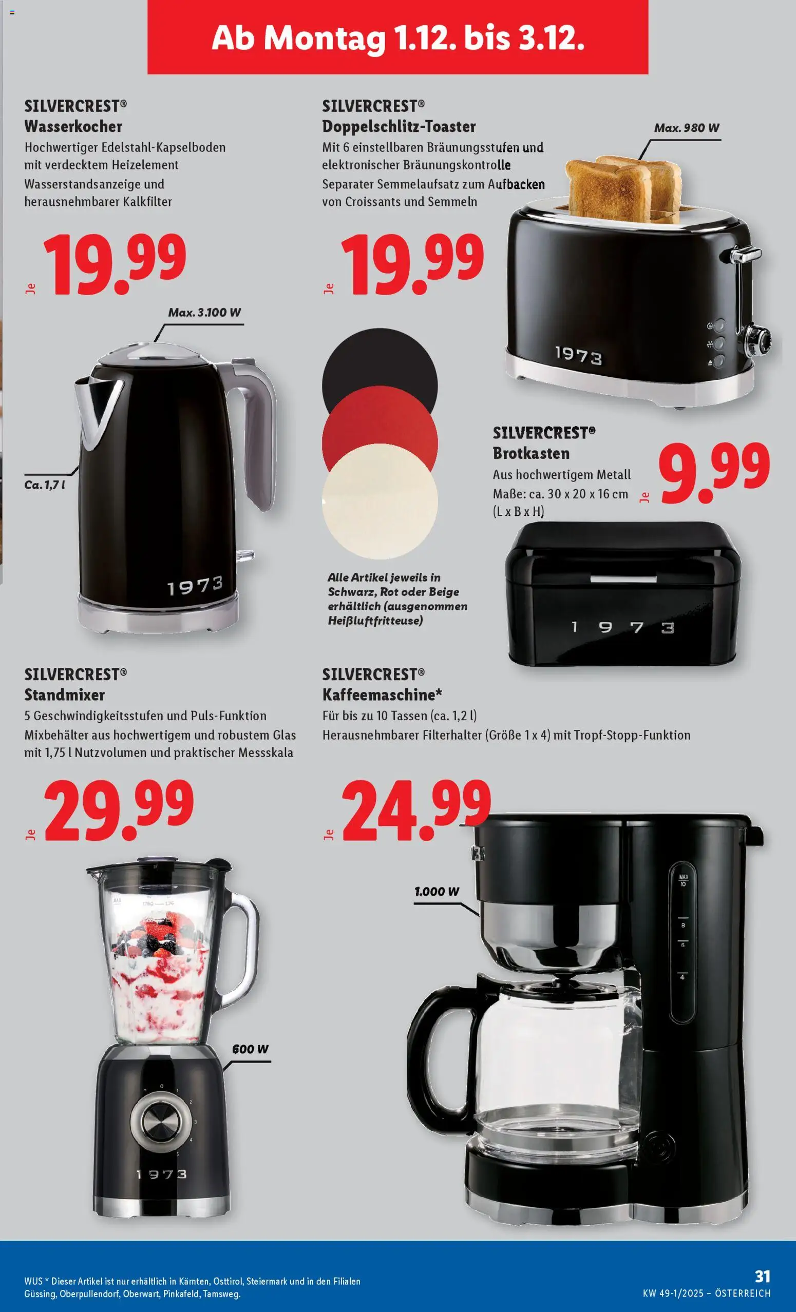 Lidl Flugblatt - Oberpullendorf, Güssing, Oberwart gültig ab 27.11.2025 | Seite: 35 | Produkte: Wasserkocher