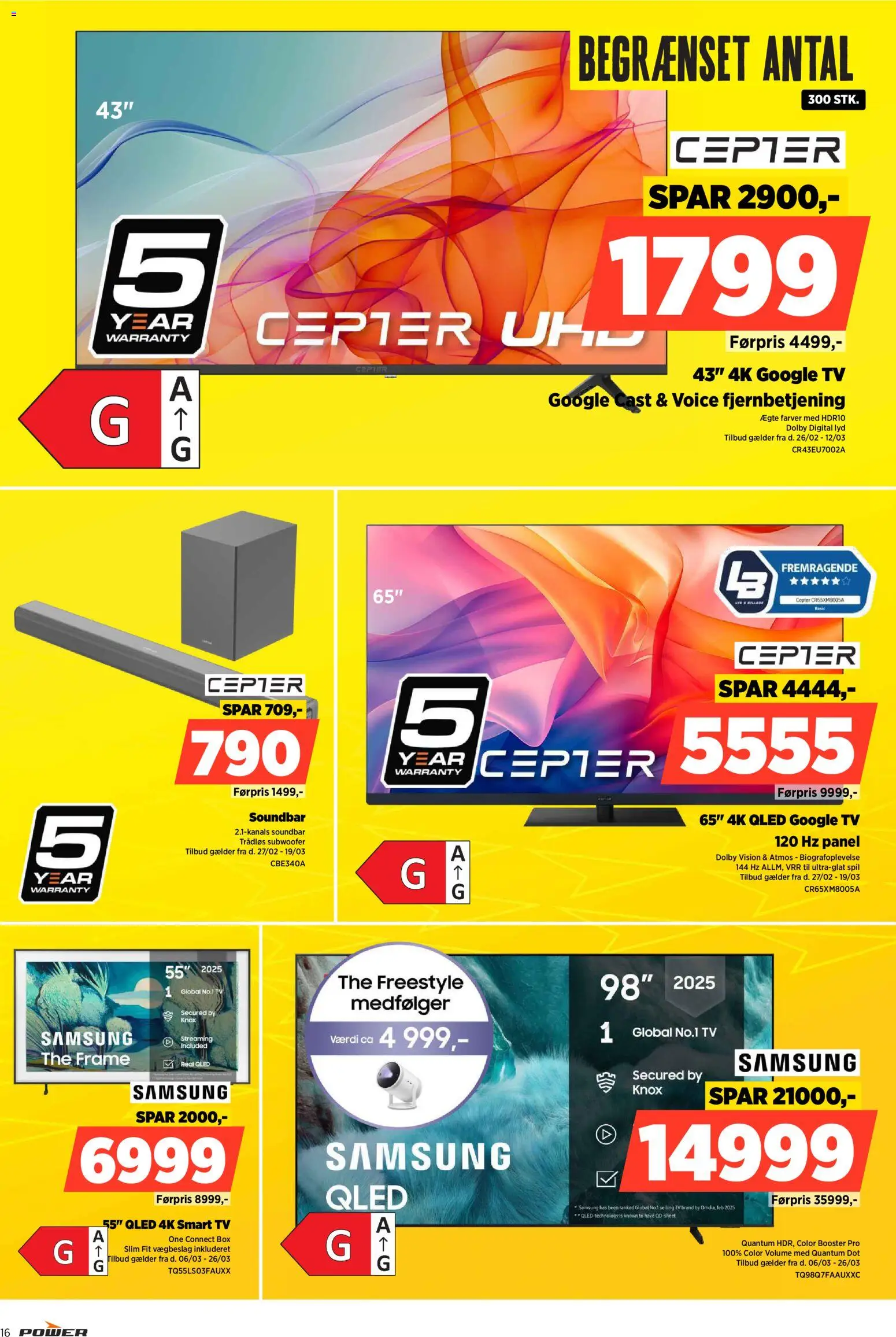 Power tilbudsavis – gyldig fra 03.04.2026 | Side: 16 | Produkter: Smart TV, Is, Lyd, Spil