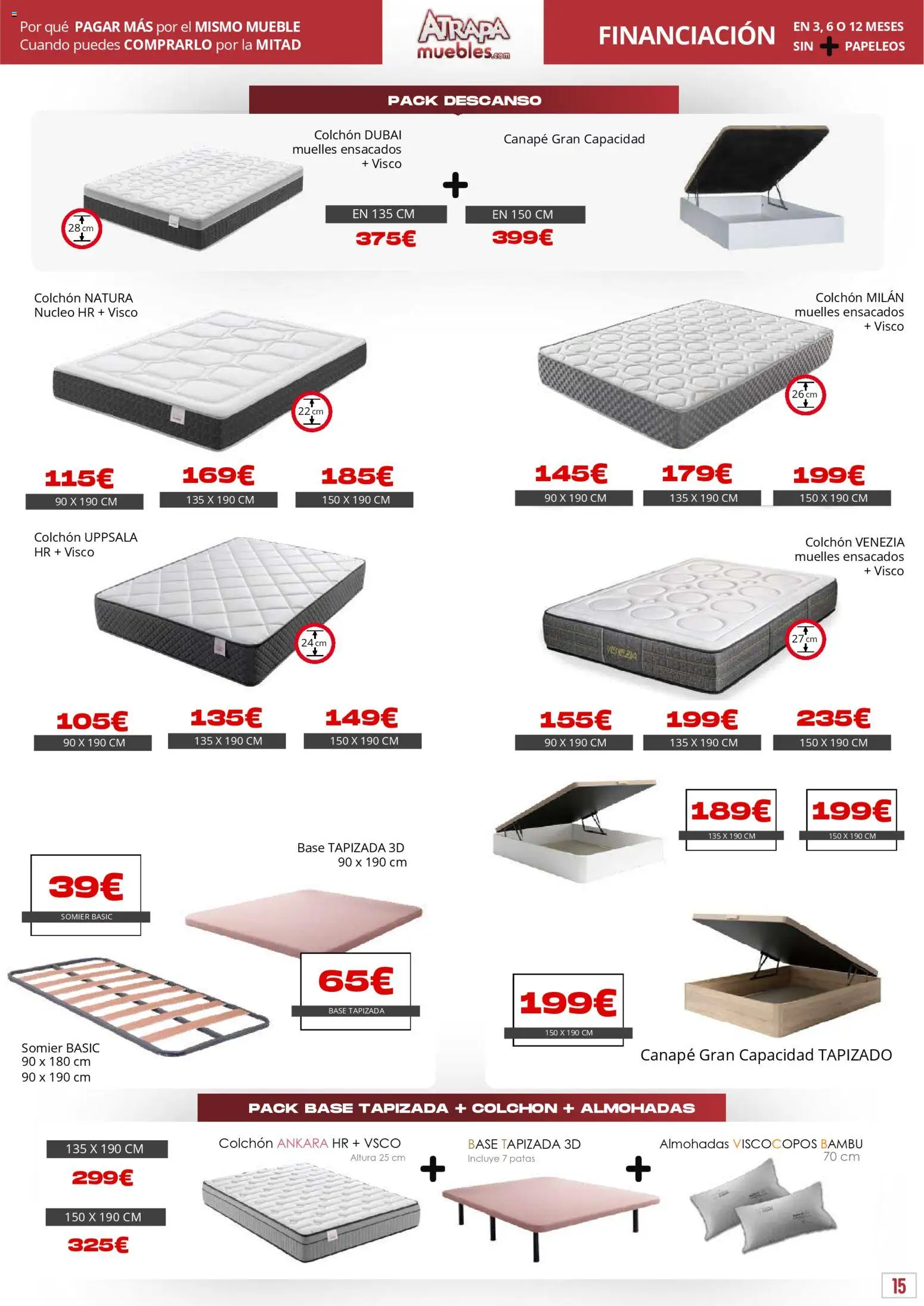 Atrapa Muebles - folleto │ válido desde el 01.02.2026 | Página: 15 | Productos: Somier, Colchon