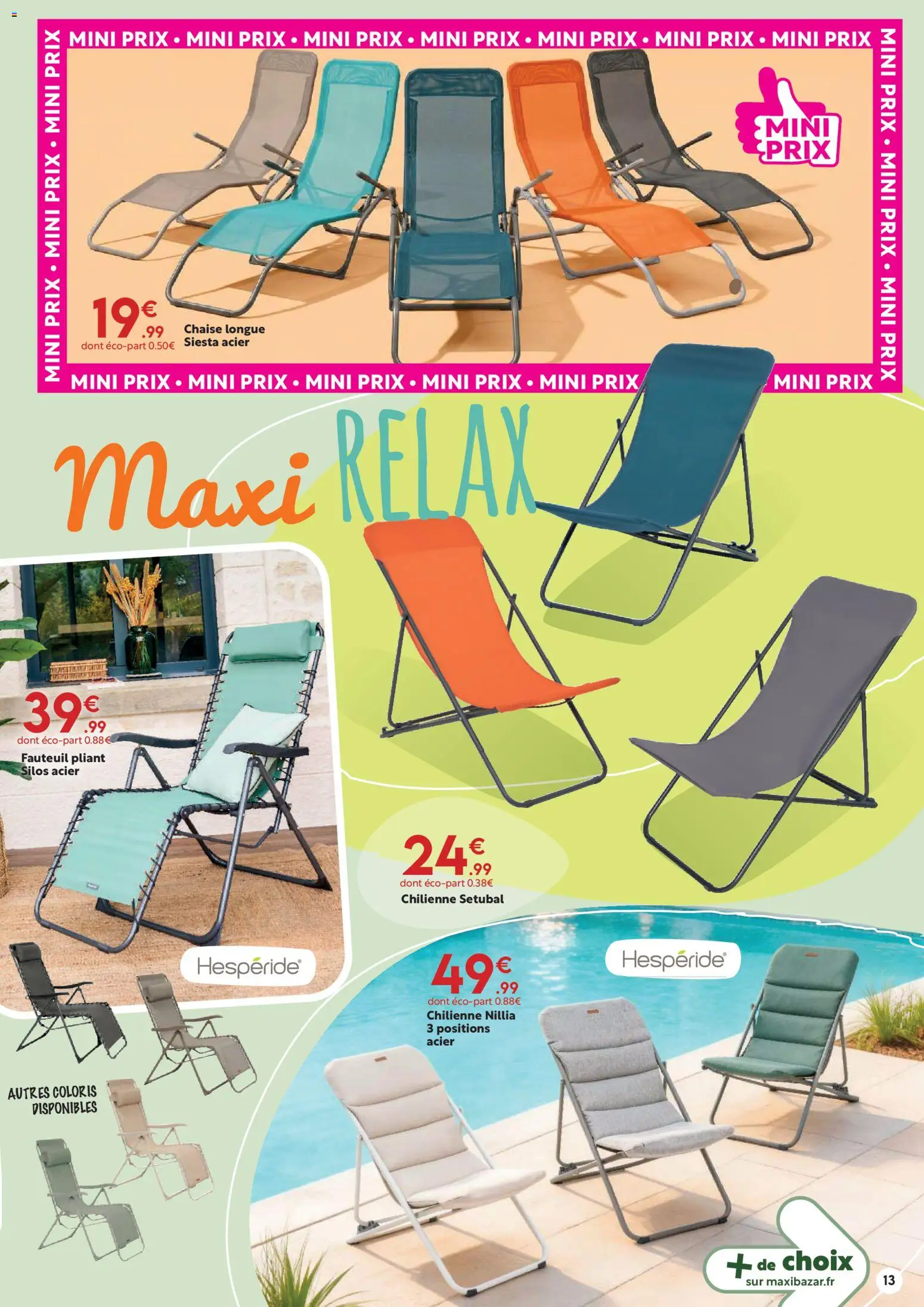 {H1} | Page: 13 | Produits: Fauteuil, Chaise longue, Chaise, Chilienne