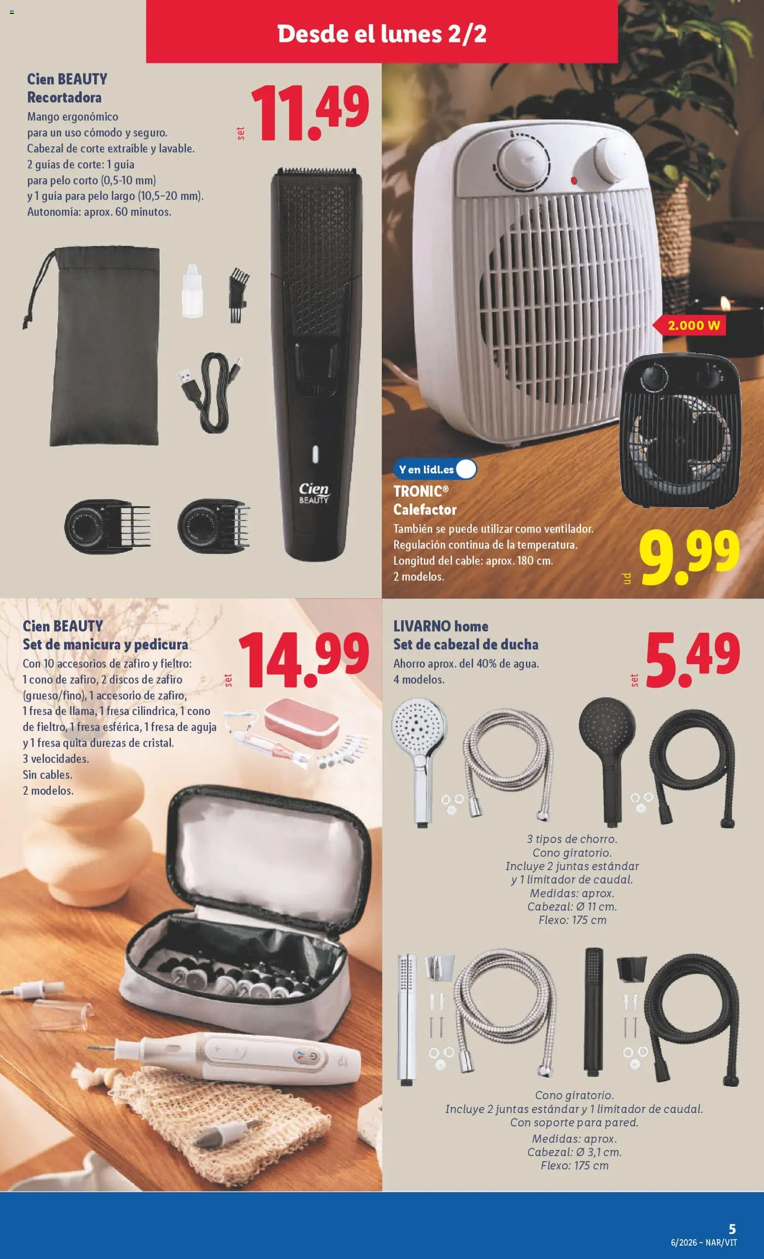 Lidl folleto de bazar │ válido desde el 02.02.2026 | Página: 15 | Productos: Cabezal de ducha, Cable, Ρούτερ, Ducha