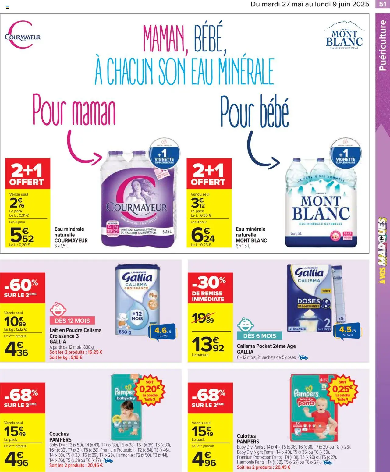 | Page: 53 | Produits: Pampers, Poudre, Eau minérale naturelle, Lait