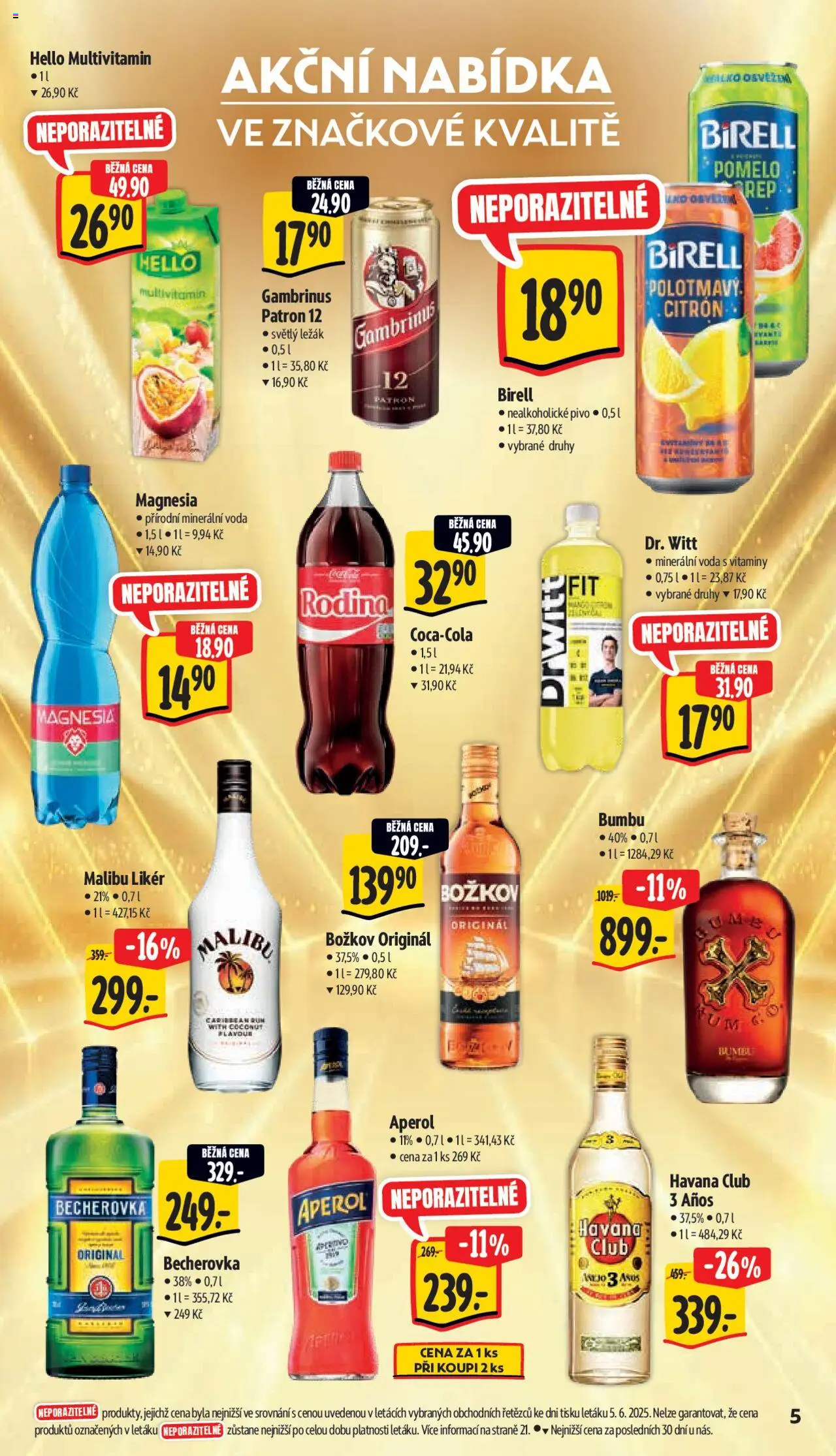 Albert leták - Supermarket od 11.06.2025 | Strana: 10 | Produkty: Pomelo, Likér, Likér Malibu, Magnesia přírodní minerální voda