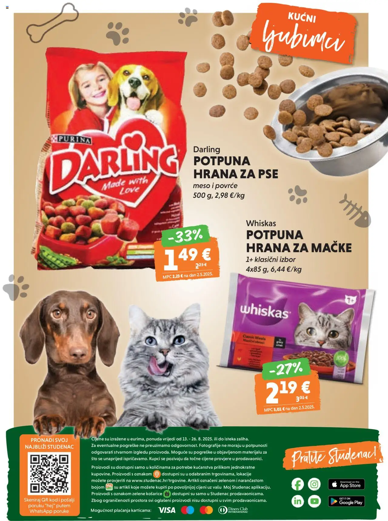 Studenac katalog | vrijedi od 13.08.2025 | Stranica: 62 | Proizvodi: Whiskas, Hrana za pse, Povrće, Hrana za mačke