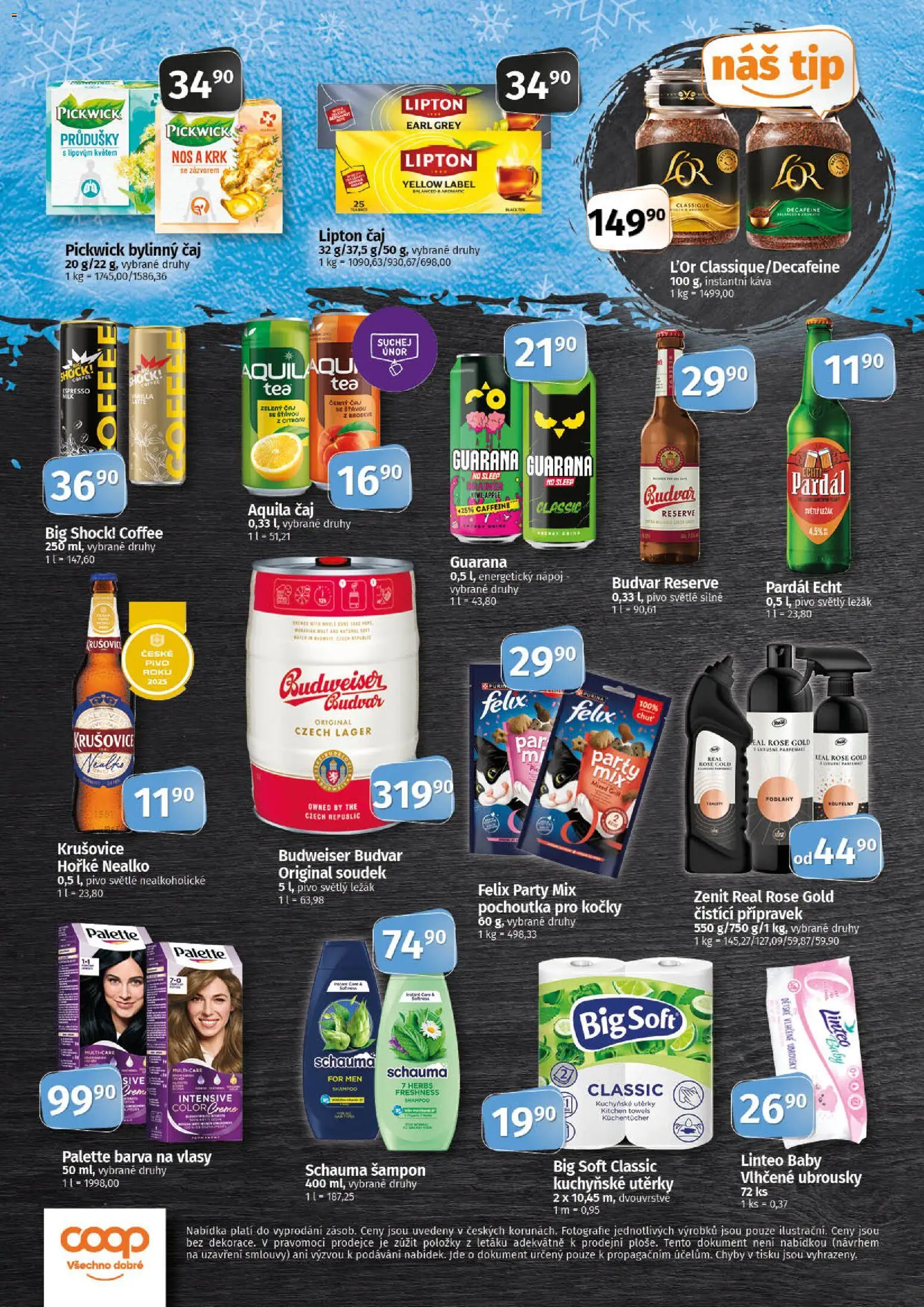 Coop leták - Tip Extra od 04.02.2026 | Strana: 4 | Produkty: Pardál, Pivo, L'Or, Krušovice