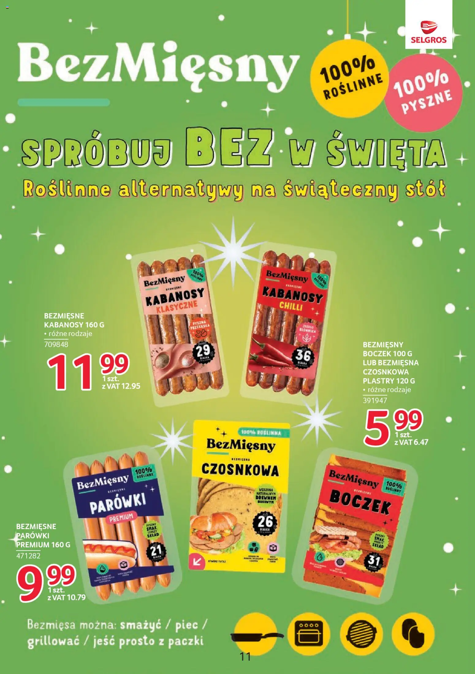 Selgros cash&carry Gazetka - Markowe produkty od 18.12.2025 | Strona: 11 | Produkty: Pączki, Kabanosy, Parówki, Boczek