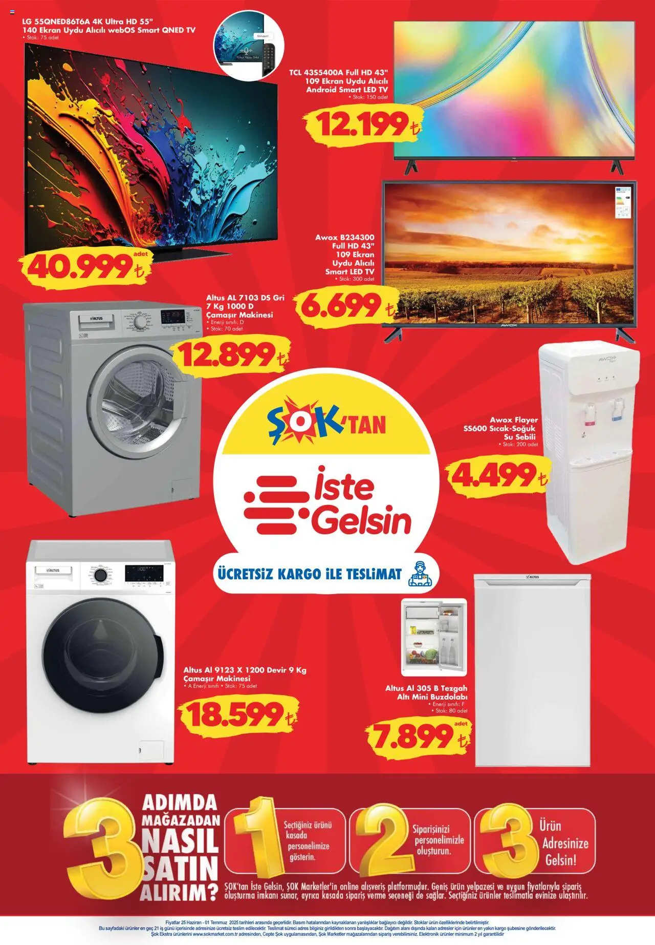Şok Market Katalog - 25.06.2025 tarihinden itibaren geçerlidir | Sayfa: 6 | Ürünler: Su, Bağlayıcı, Buzdolabı, Çamaşır makinesi