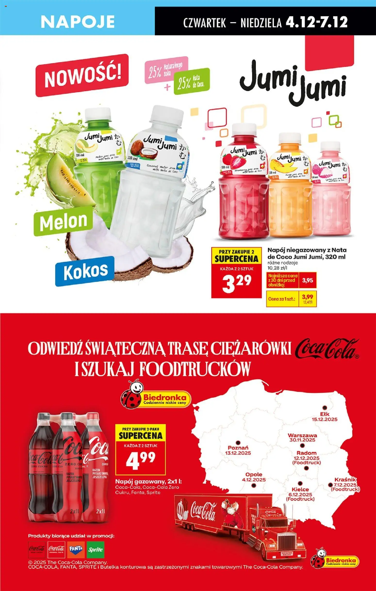 Biedronka gazetka - Oferta w tym tygodniu od 04.12.2025 | Strona: 69 | Produkty: Melon, Napoje, Sprite, Coca cola
