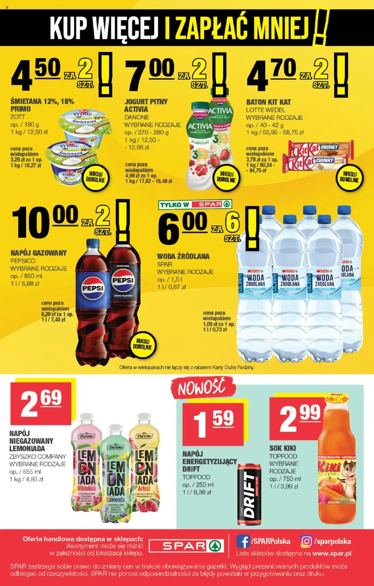 Spar Gazetka od 08.10.2025 | Strona: 8 | Produkty: Arbuz, Pepsi, Jogurt, Woda