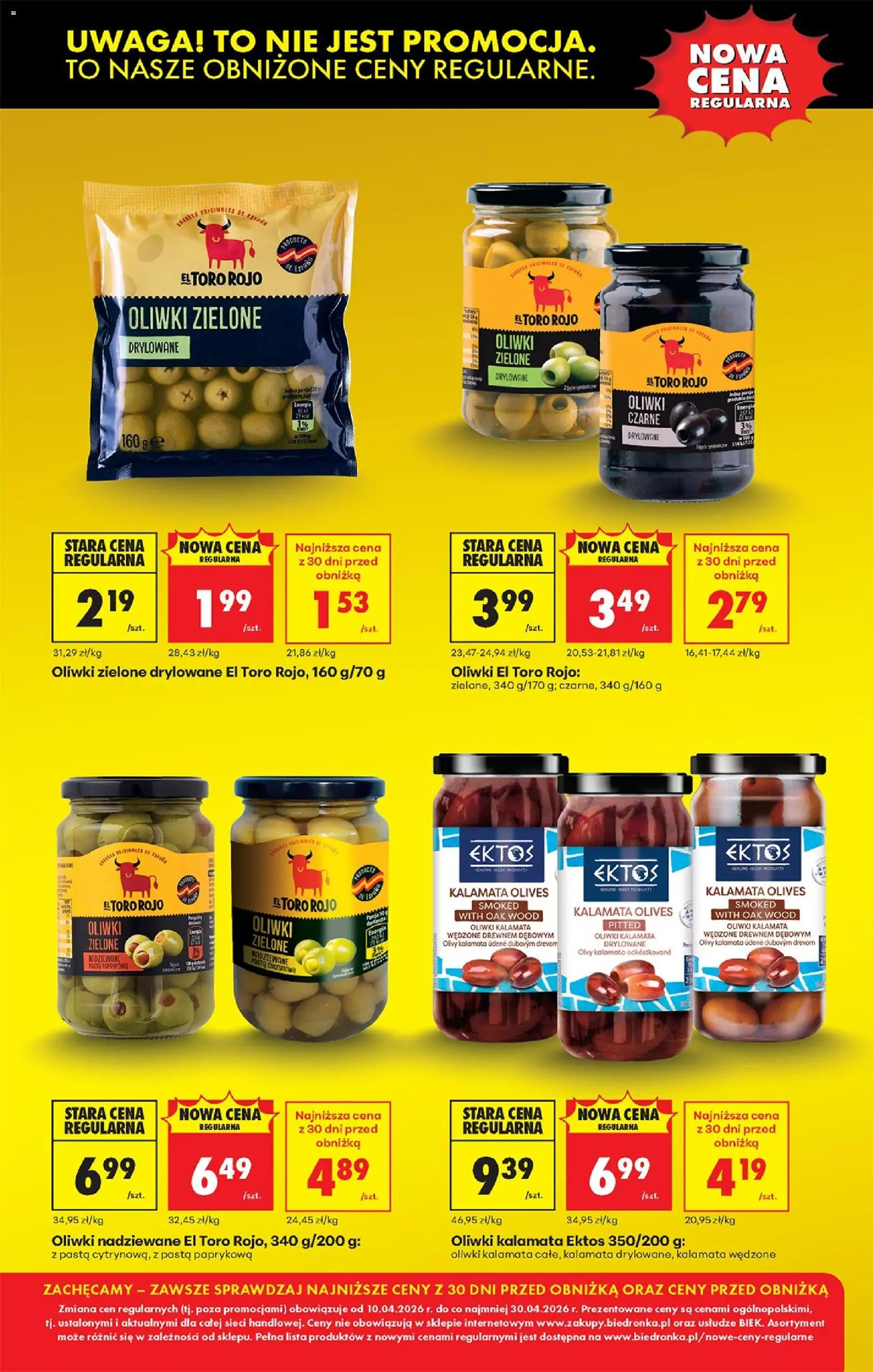 Biedronka Polsko leták - Obnizamy ceny regularne od 10.04.2026 | Strana: 10 | Produkty: Olivy