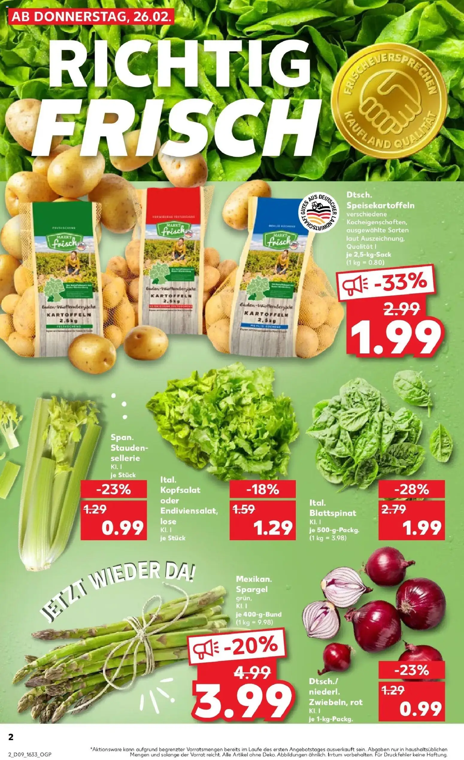 Kaufland prospekt Cham	 – gültig ab 26.02.2026 | Seite: 2 | Produkte: Spargel, Kartoffeln