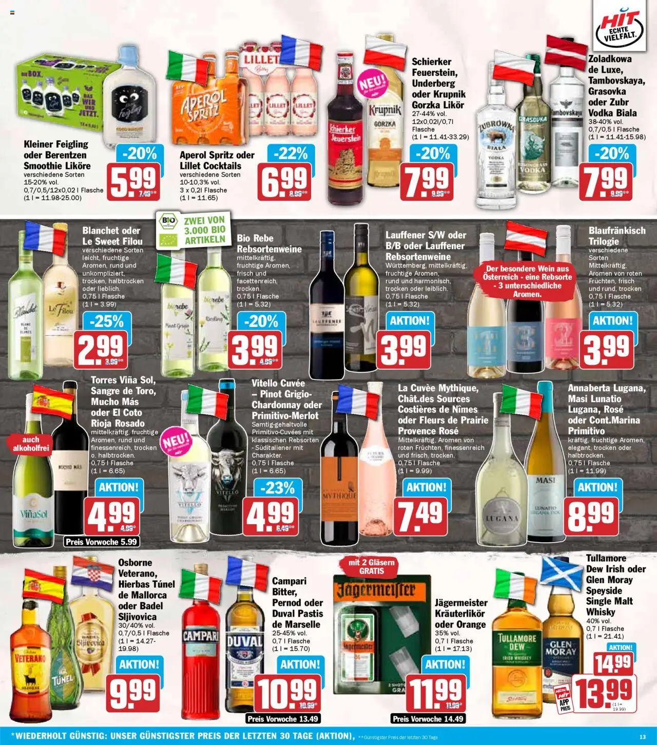 HIT - Baden-Württemberg - gültig ab dem 18.08.2025 | Seite: 13 | Produkte: Le filou, Likör, Kleiner feigling, Vodka