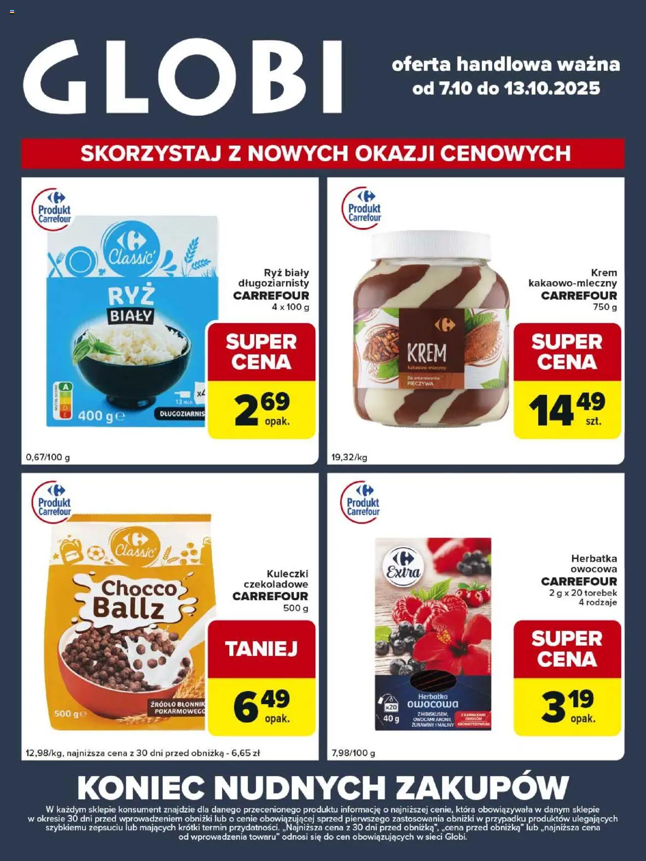 Carrefour Gazetka - Globi od 07.10.2025 | Strona: 1 | Produkty: Maliny, Ryż, Krem