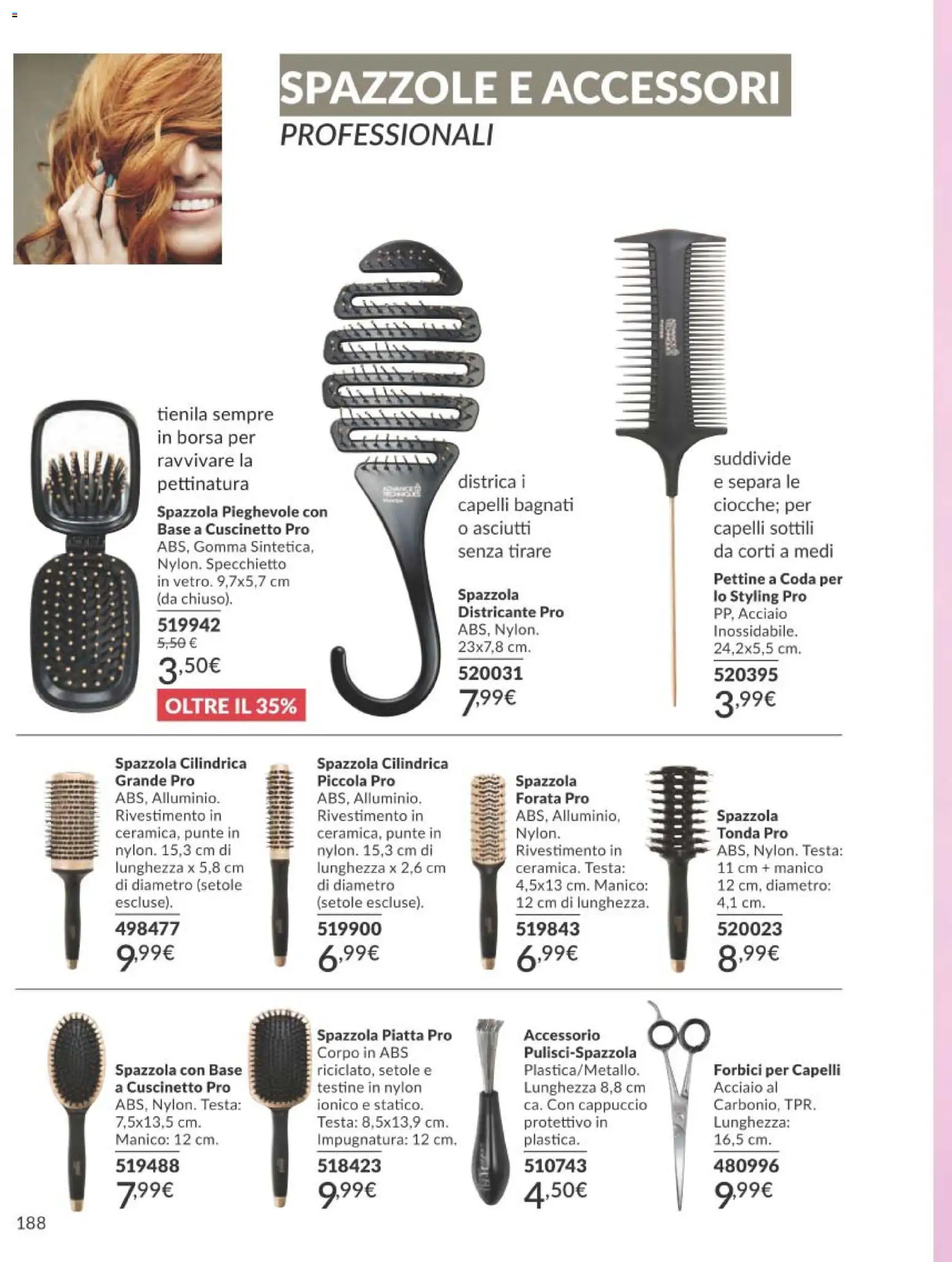 Volantino Avon del 01.03.2026 | Pagina: 188 | Prodotti: Spazzola, Pettine, Cappuccio, Borsa