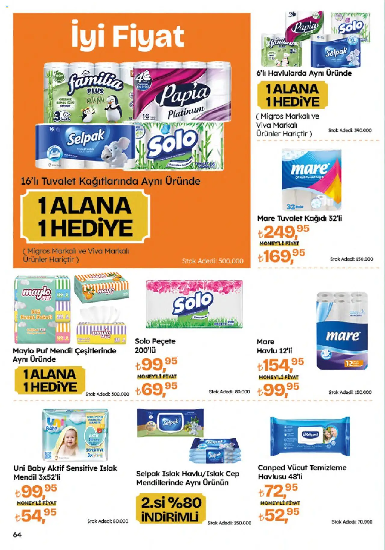 Migros Katalog - Migroskop - 07.08.2025 tarihinden itibaren geçerlidir | Sayfa: 64 | Ürünler: Tuvalet, Mendil, Tuvalet kağıdı