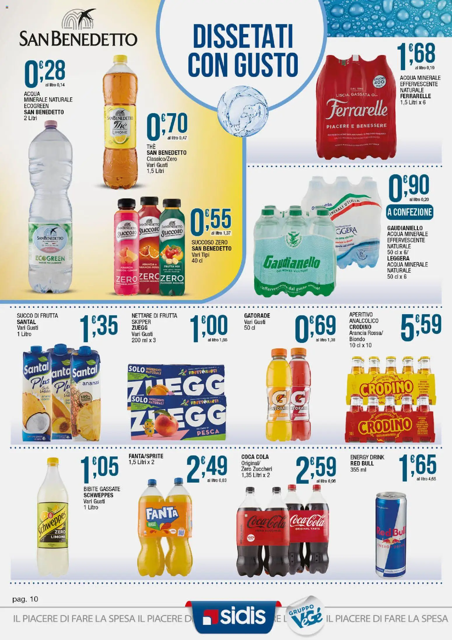 Volantino Sidis del 23.03.2026 | Pagina: 10 | Prodotti: Limone, Pesca, Bibite, Coca Cola