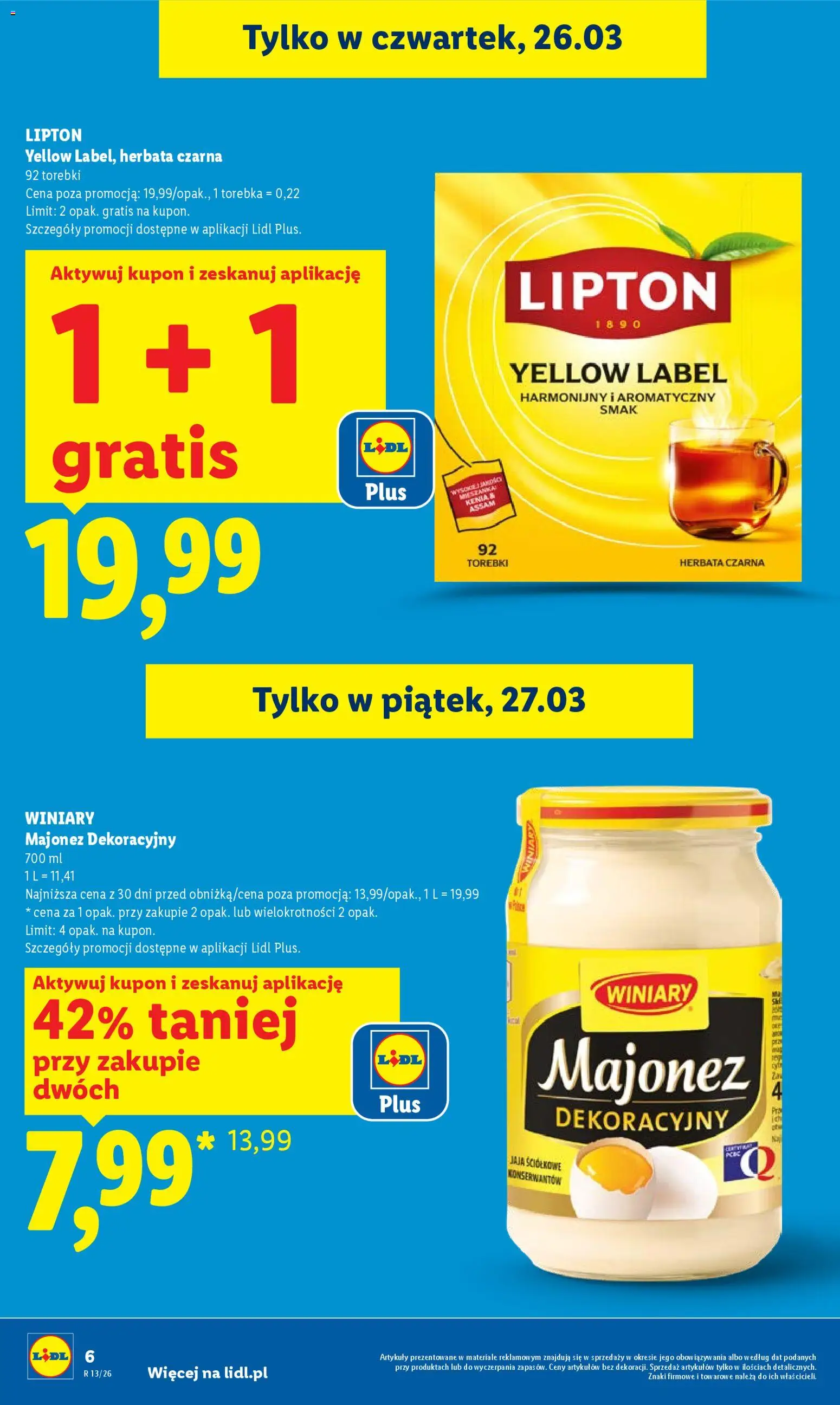 Lidl gazetka od 26.03.2026 | Strona: 6 | Produkty: Torebka, Herbata, Torebki, Jaja