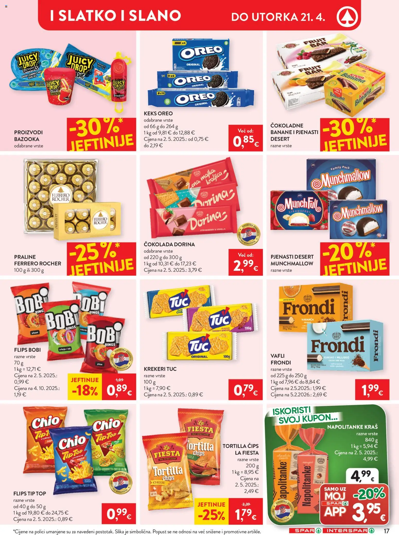Spar katalog | vrijedi od 15.04.2026 | Stranica: 21 | Proizvodi: Keks, Napolitanke, Vafli, Krekeri