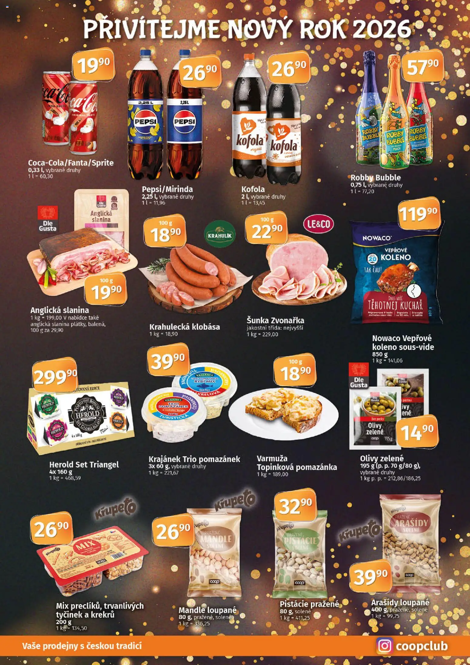 Coop leták - Tuty od 17.12.2025 | Strana: 2 | Produkty: Šunka, Klobása, Anglická slanina, Olivy