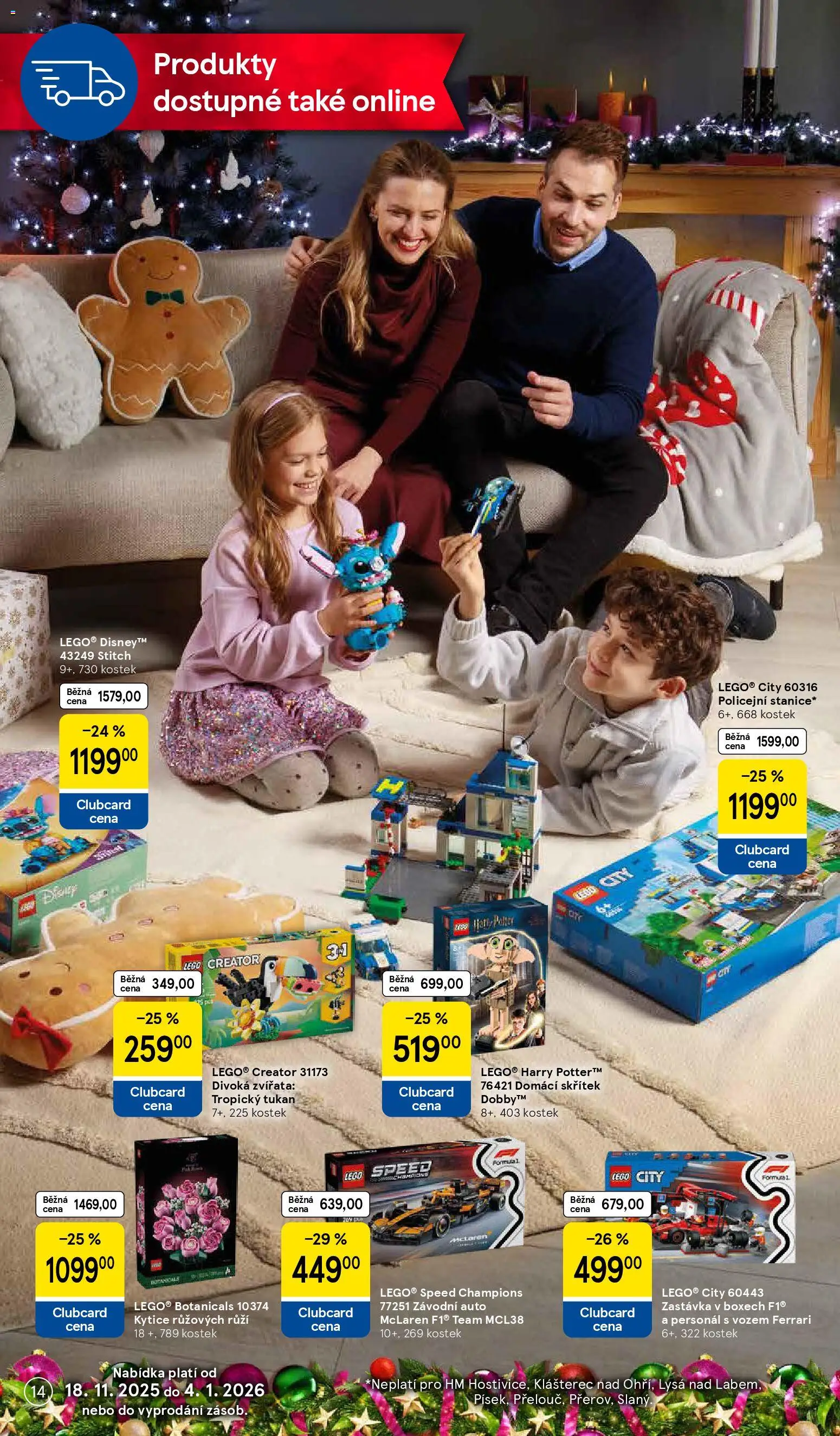 Tesco katalog od 25.11.2025 | Strana: 14 | Produkty: LEGO, Kytice, Stitch