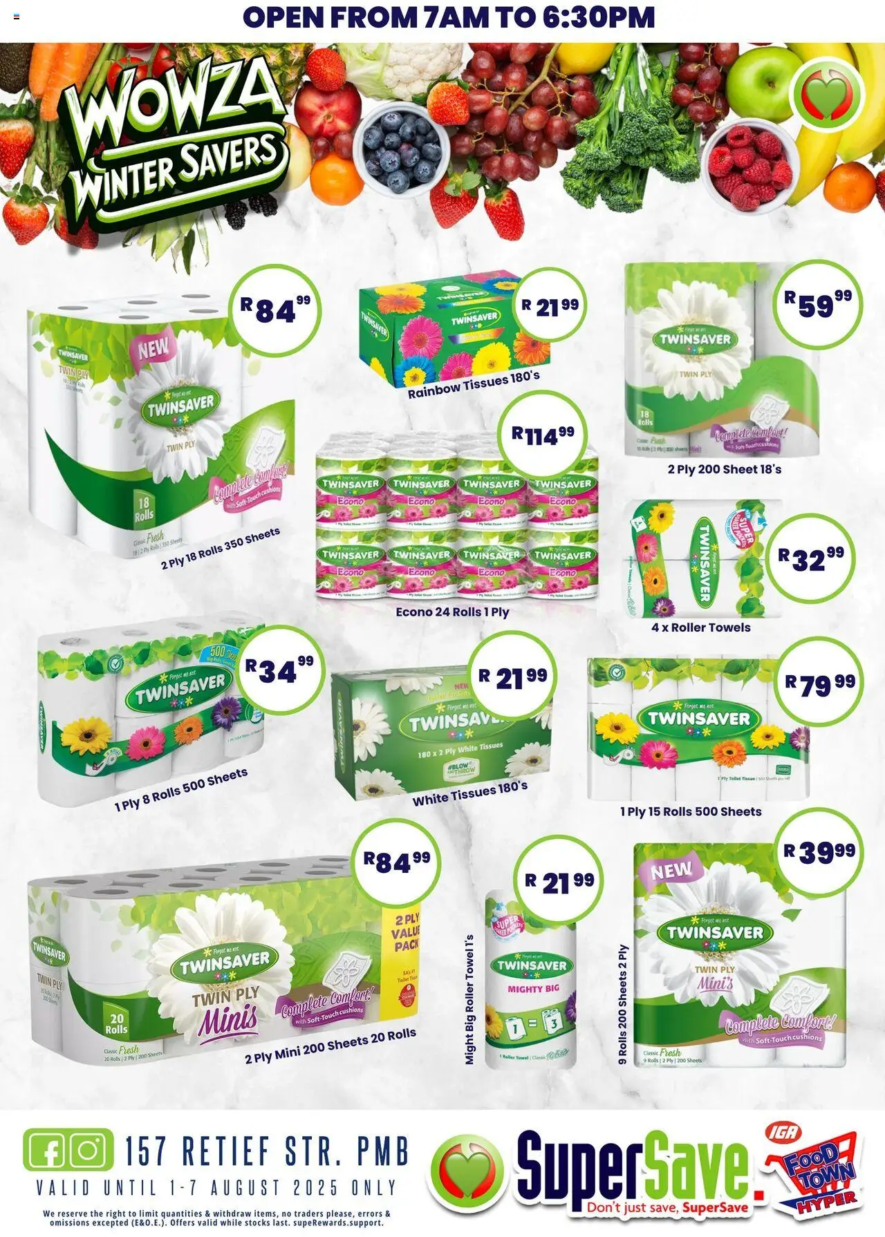 Super Save Specials │ valid from 08.08.2025 | Page: 7 | Products: Toilet, Towel, Roller towel, Tissues