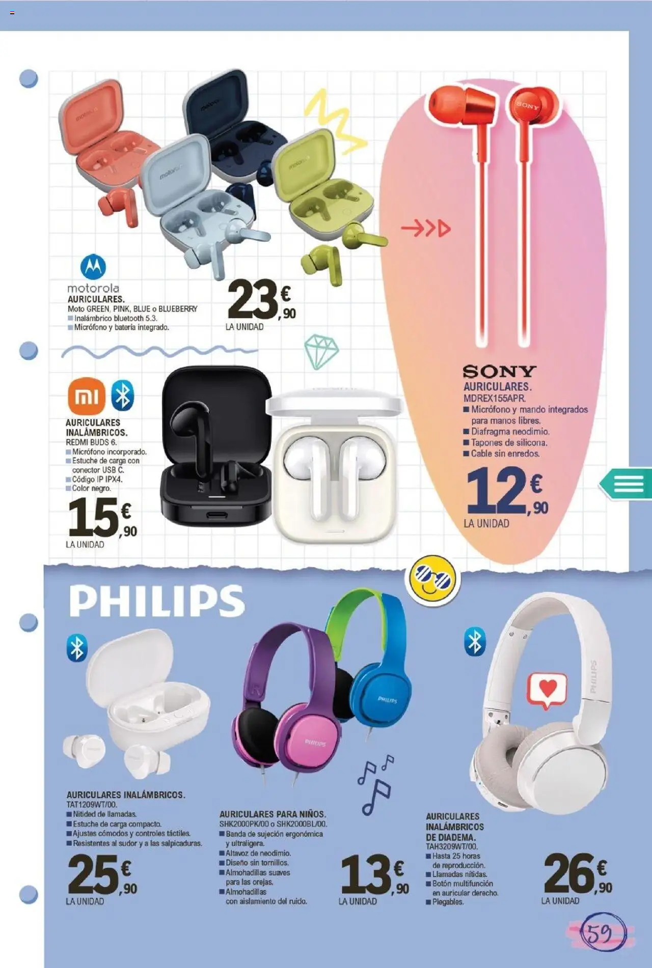 E.Leclerc folleto │ válido desde el 11.08.2025 | Página: 59 | Productos: Auriculares, Conector, USB, Batería