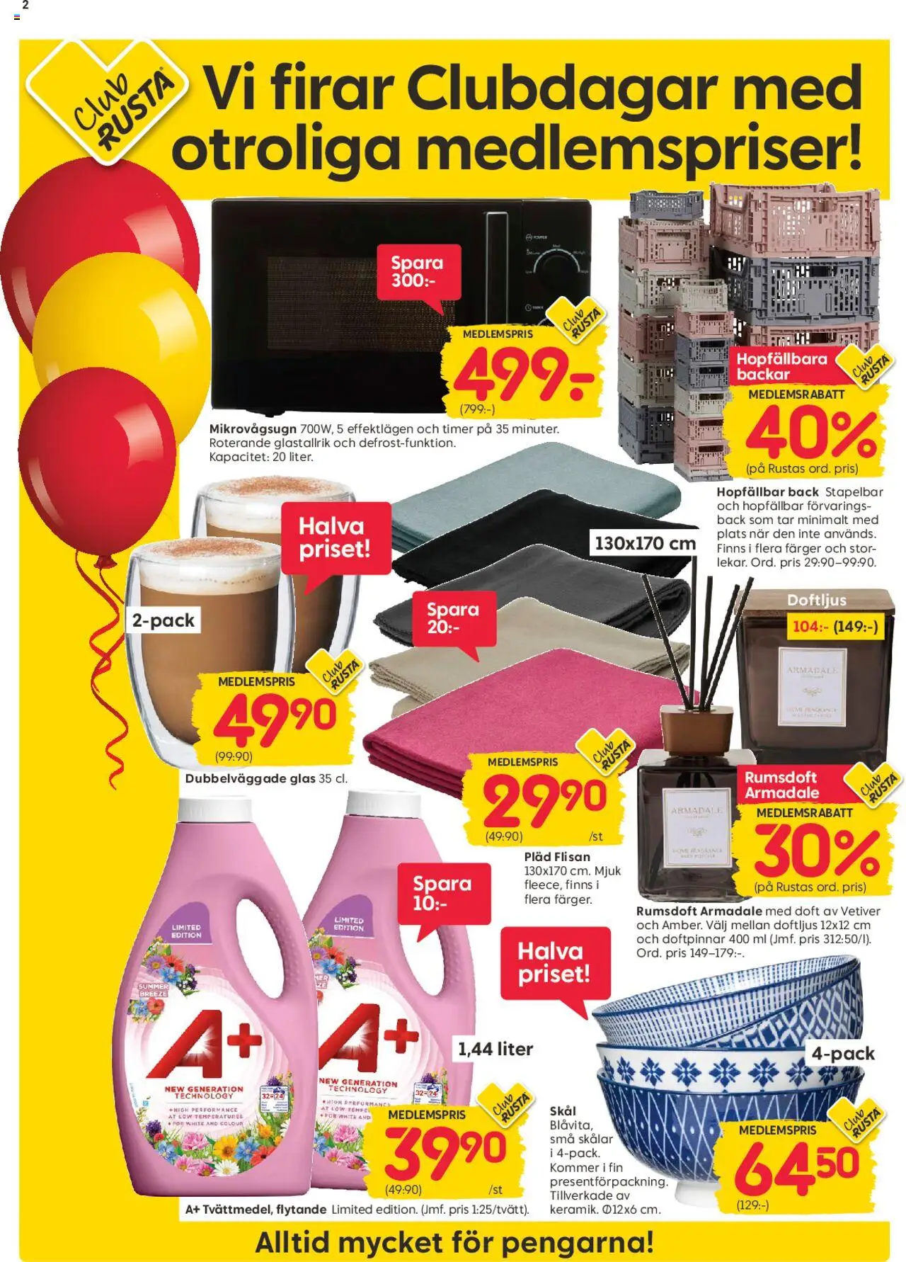 Rusta reklamblad aktuell från 25.08.2025 | Sida: 2 | Produkter: Doft, Pläd, Mikrovågsugn