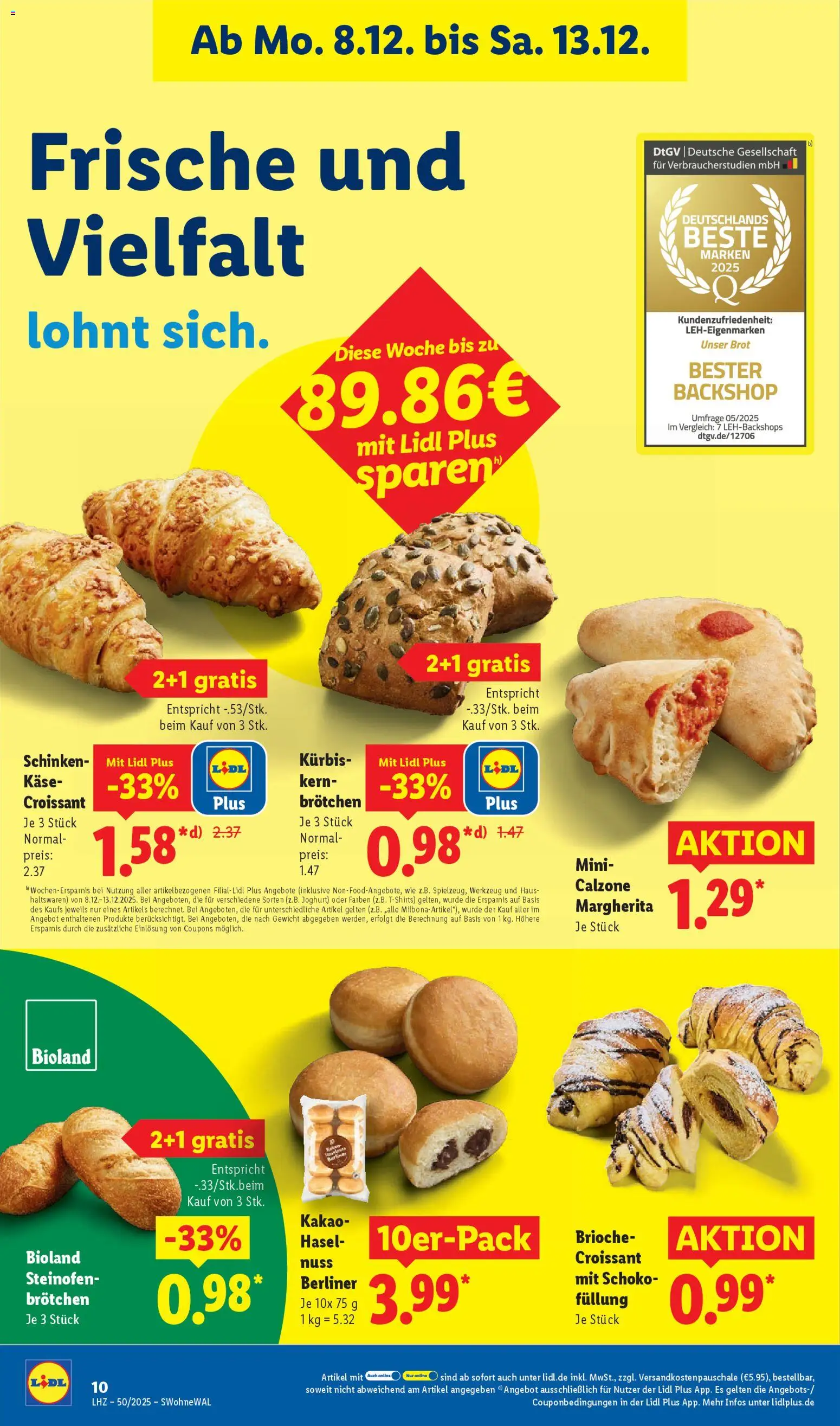 Lidl Prospekt Gundelsheim – gültig ab 08.12.2025 | Seite: 18 | Produkte: Gewicht, Käse, Brot, Schinken