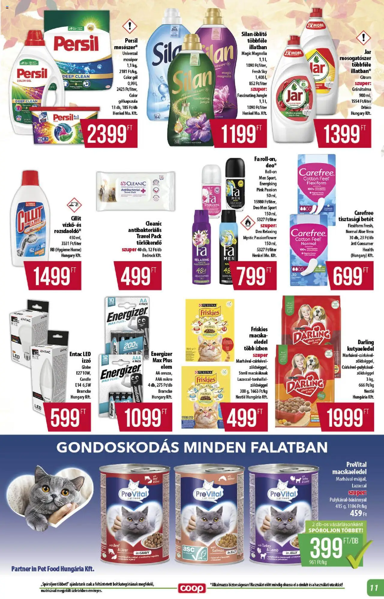 COOP akciós ujság - amely érvényes a következő dátumtól: 16.10.2025 | Oldal: 11 | Termékek: Persil, Izzó, Öblítő, Mosópor