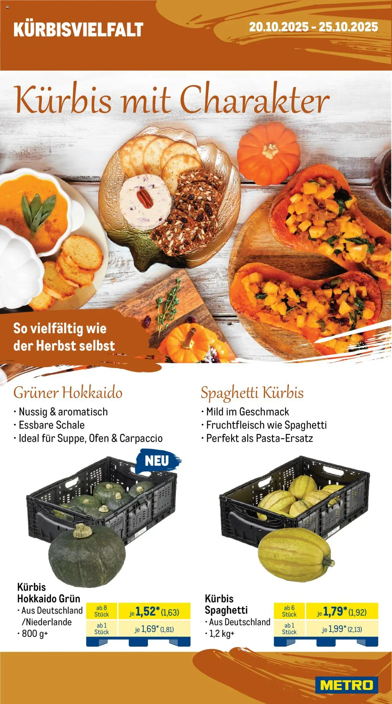 Metro  Wochen-Angebote Gastro – gültig ab 20.10.2025 | Seite: 8 | Produkte: Ofen, Kürbis