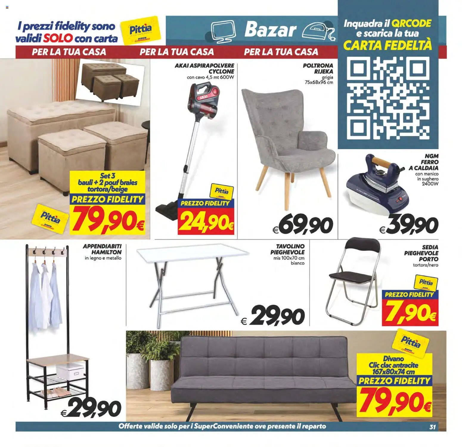 Volantino SuperConveniente del 23.01.2026 | Pagina: 31 | Prodotti: Divano, Poltrona, Sedia, Appendiabiti