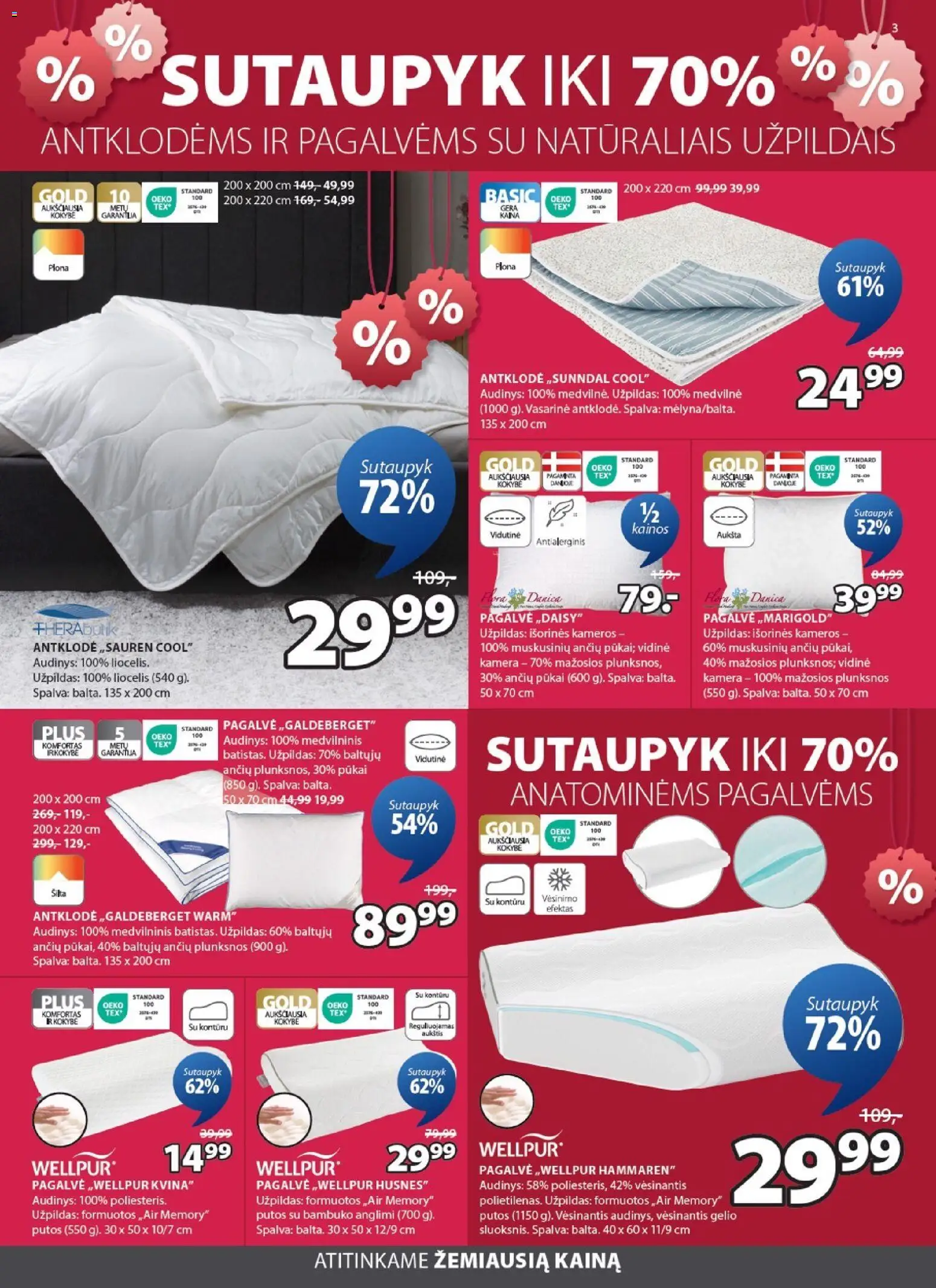 JYSK akcijos nuo 06.01.2026 | Puslapis: 3 | Prekių: Pagalvė, Antklodė, Kamera