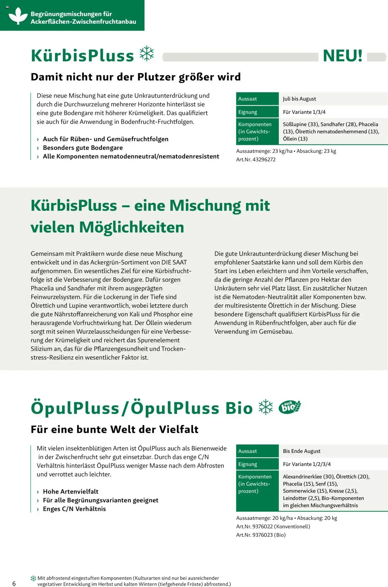 Lagerhaus Fachblatt Zwischenfrüchte & Begrünungen gültig ab 27.03.2025 | Seite: 6 | Produkte: Kürbis
