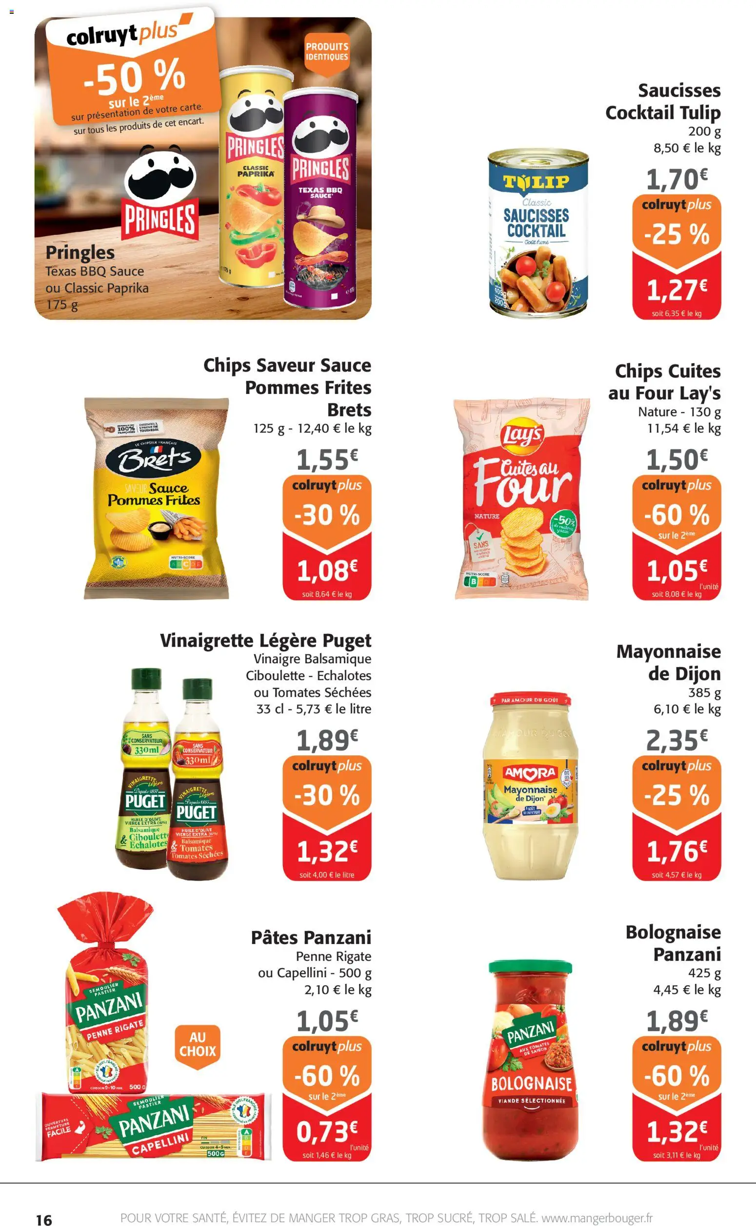 {H1} | Page: 16 | Produits: Mayonnaise, Viande, Pommes, Pâtes