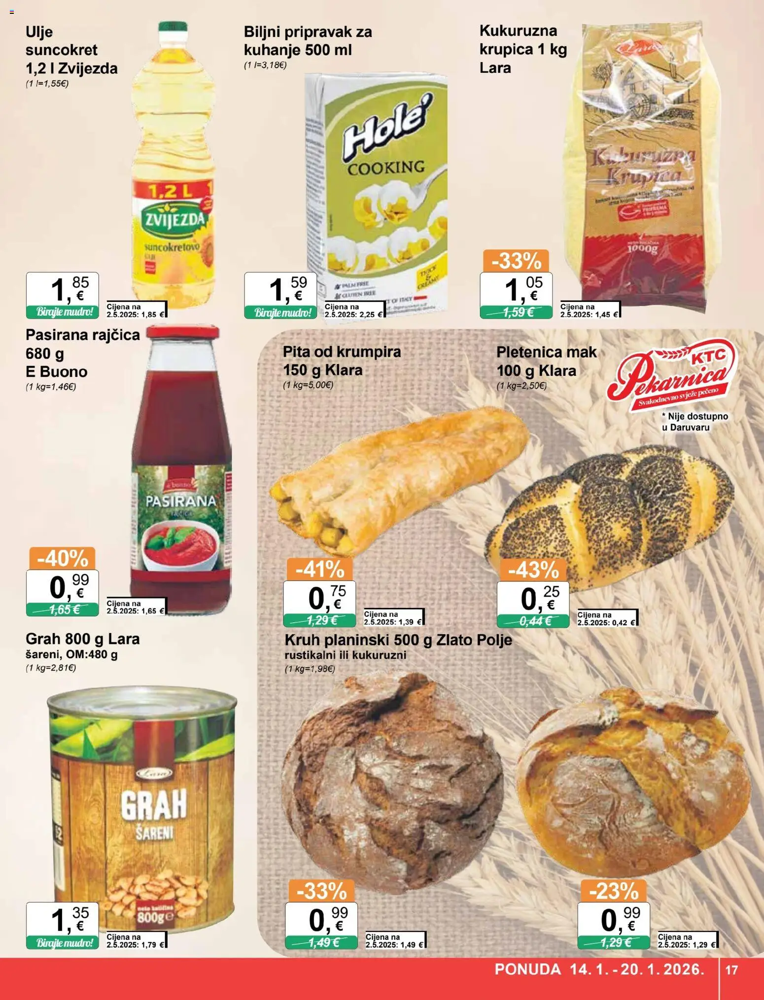 KTC katalog | vrijedi od 14.01.2026 | Stranica: 17 | Proizvodi: Grah, Krupica, Rajčica, Suncokret