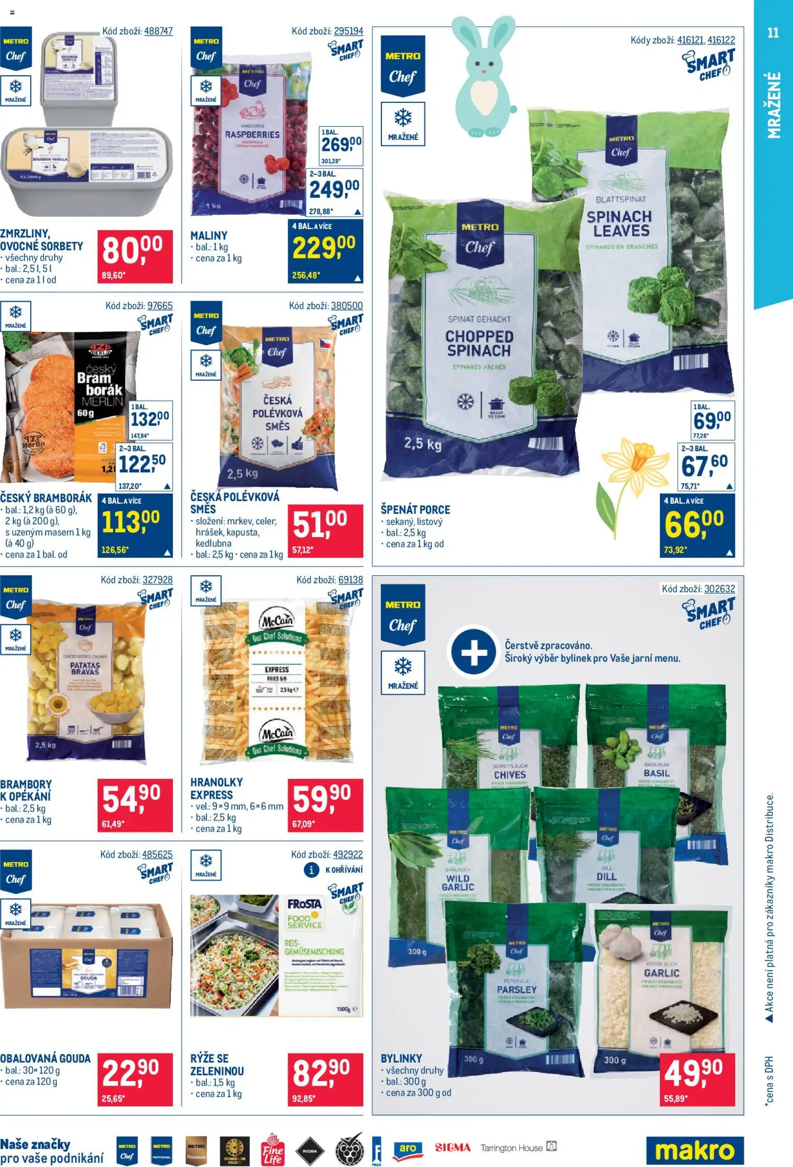 Makro leták - Gastronomie od 25.03.2026 | Strana: 11 | Produkty: Gouda, Hranolky, Špenát, Maliny