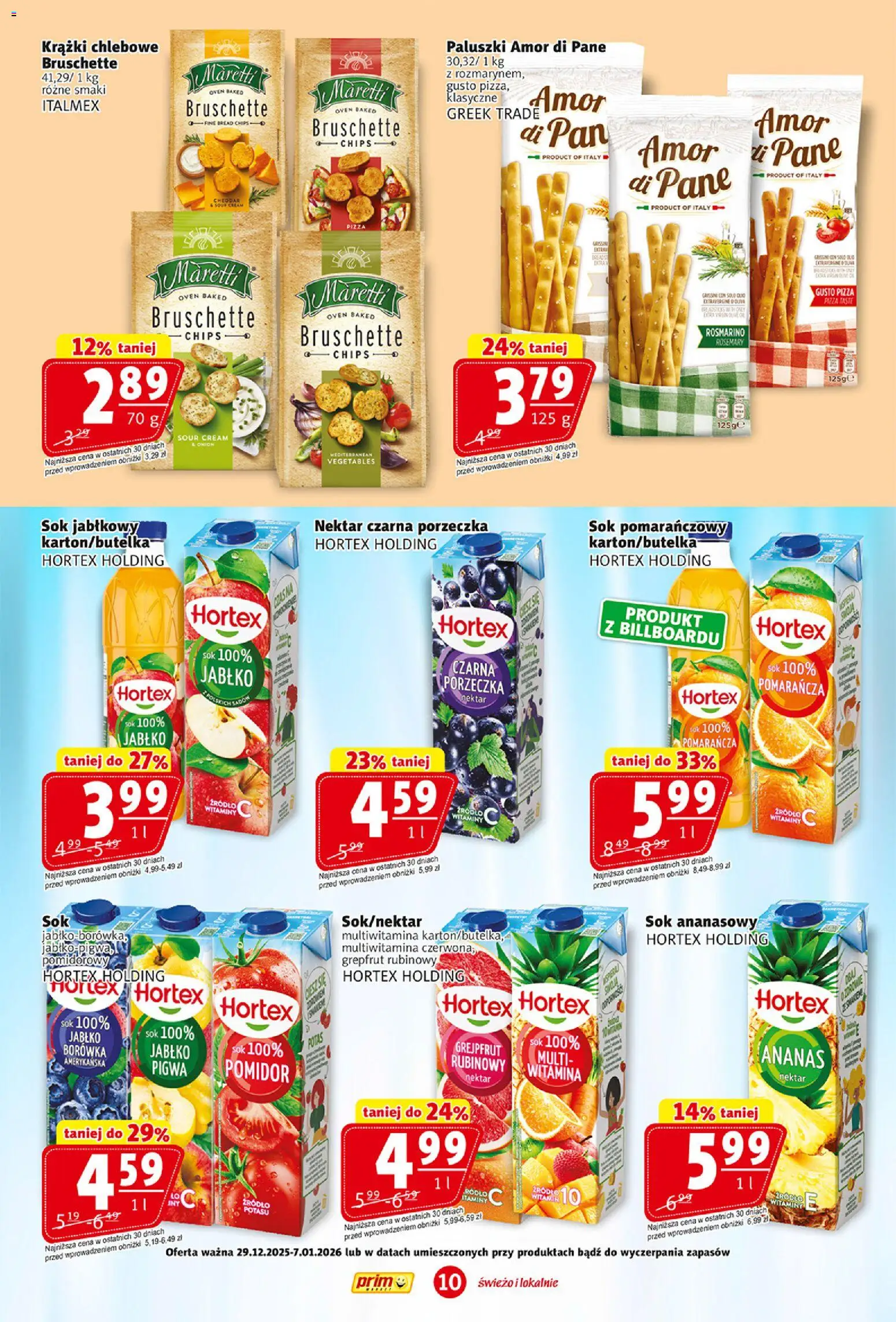 Prim Market Gazetka od 29.12.2025 | Strona: 10 | Produkty: Sok jabłkowy, Porzeczka, Paluszki, Grejpfrut