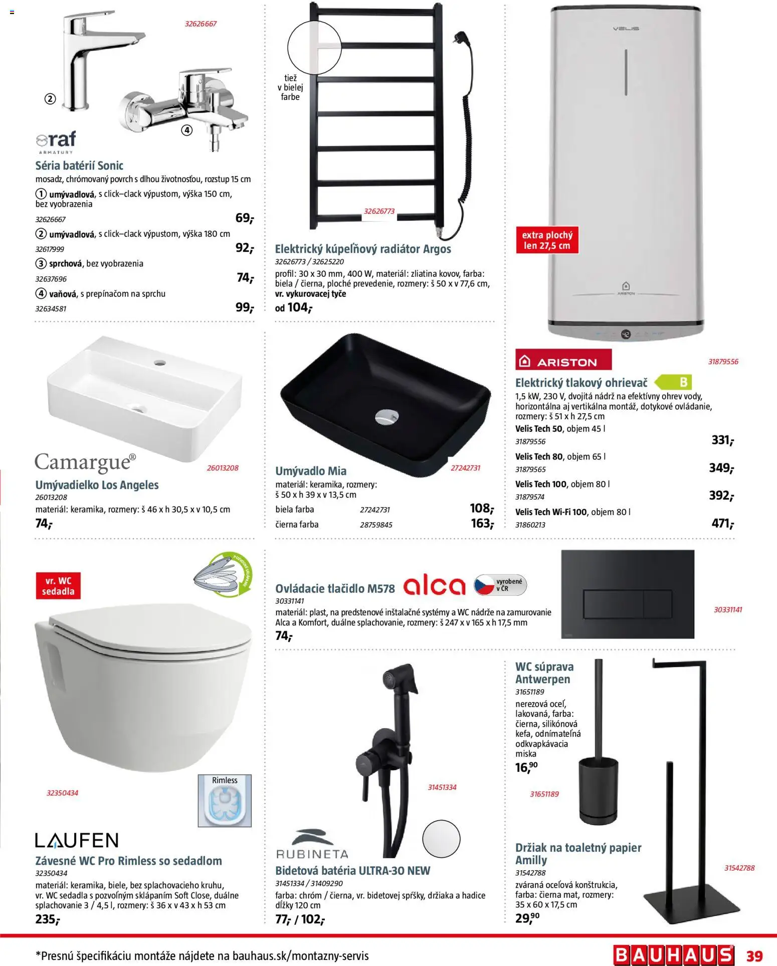 Nové Bauhaus akcie – leták je platný od 07.04.2026 | Strana: 39 | Produkty: Ohrievač, Wc, Radiator