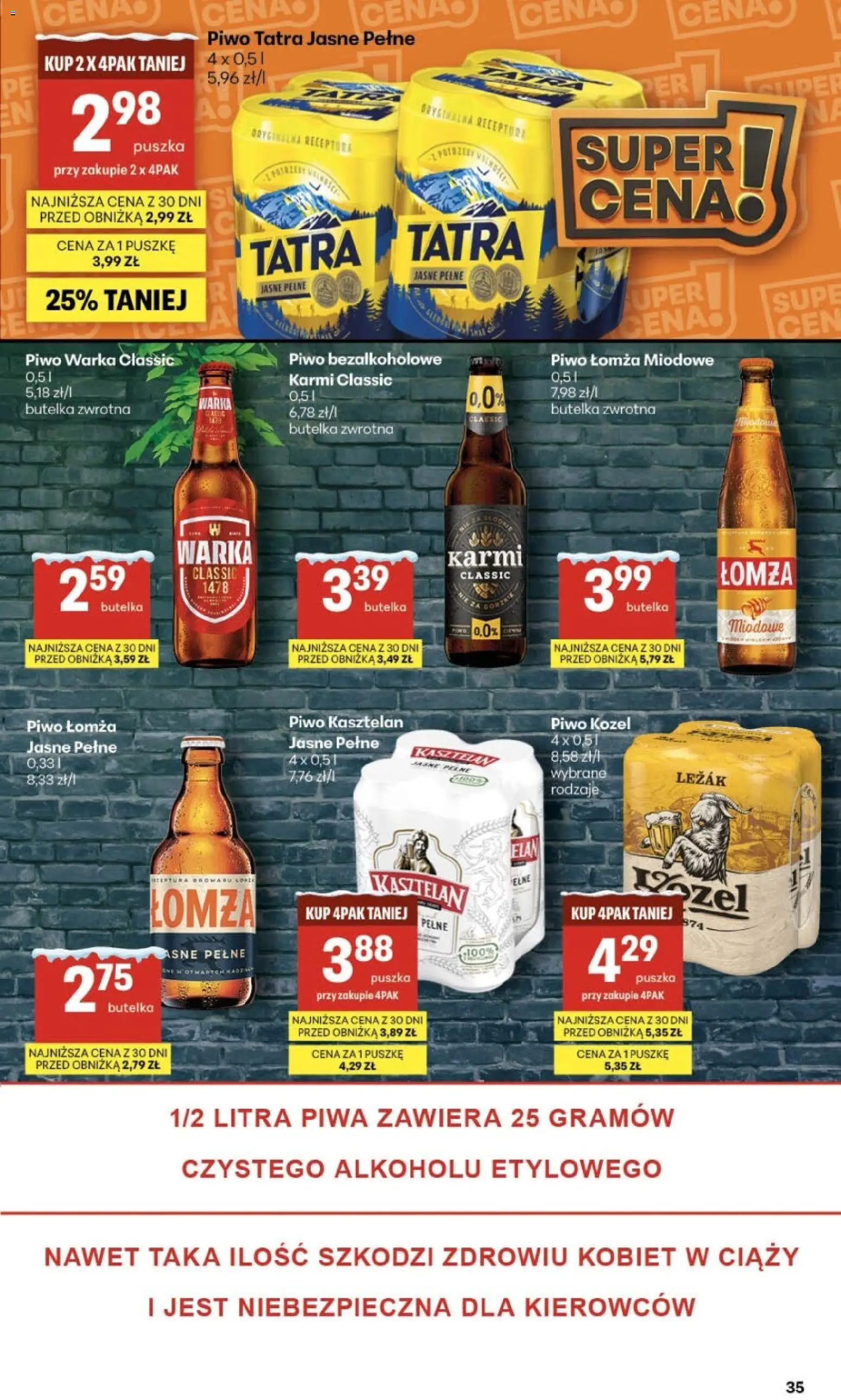 Delikatesy Centrum Gazetka od 08.01.2026 | Strona: 35 | Produkty: Leżak, Warka, Piwo Warka, Piwo