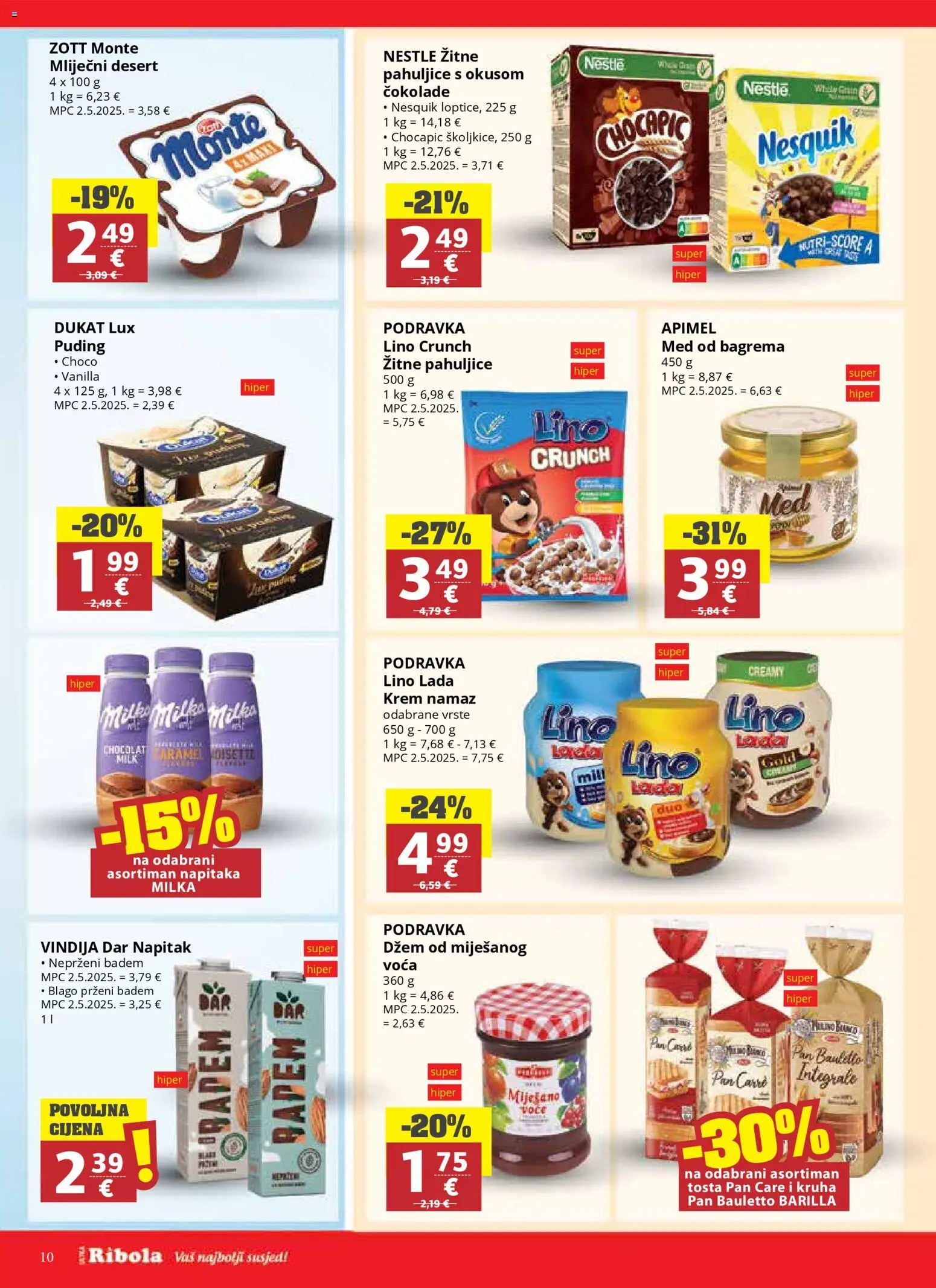Ribola katalog | vrijedi od 08.04.2026 | Stranica: 10 | Proizvodi: Podravka, Pan, Badem, Barilla